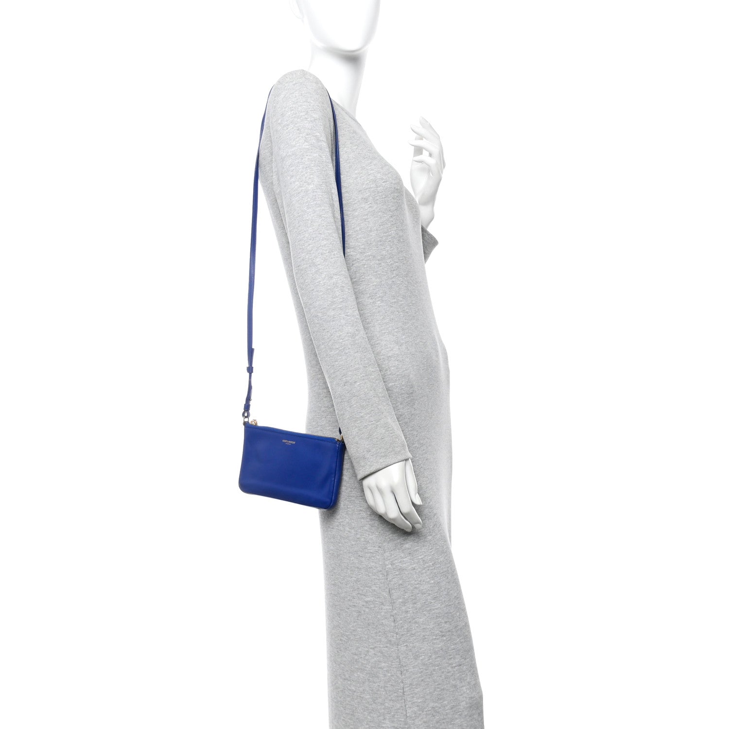 Calfskin Monogram Phone Pouch Crossbody Bag Blue Majorelle