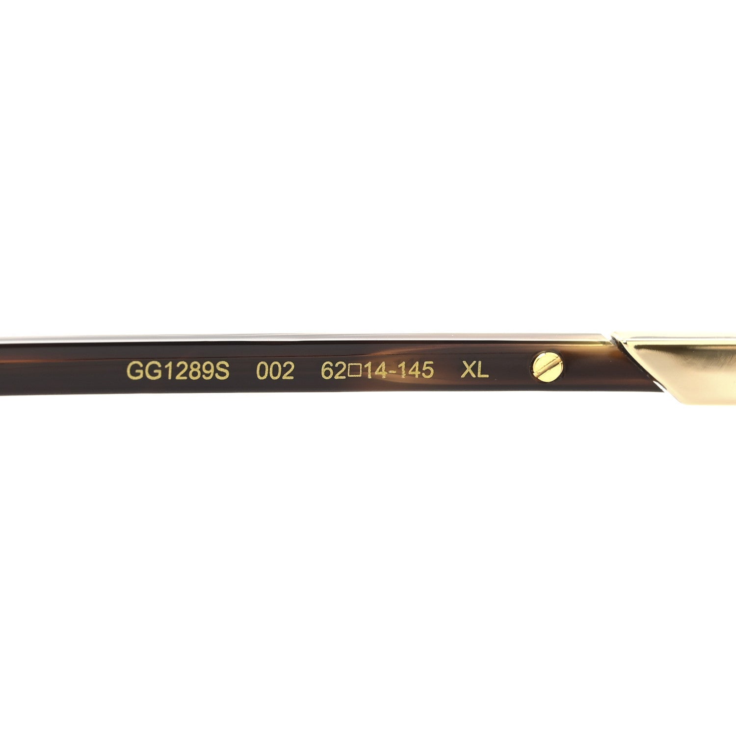 Metal Rectangular Frame Sunglasses GG1289S Gold Havana