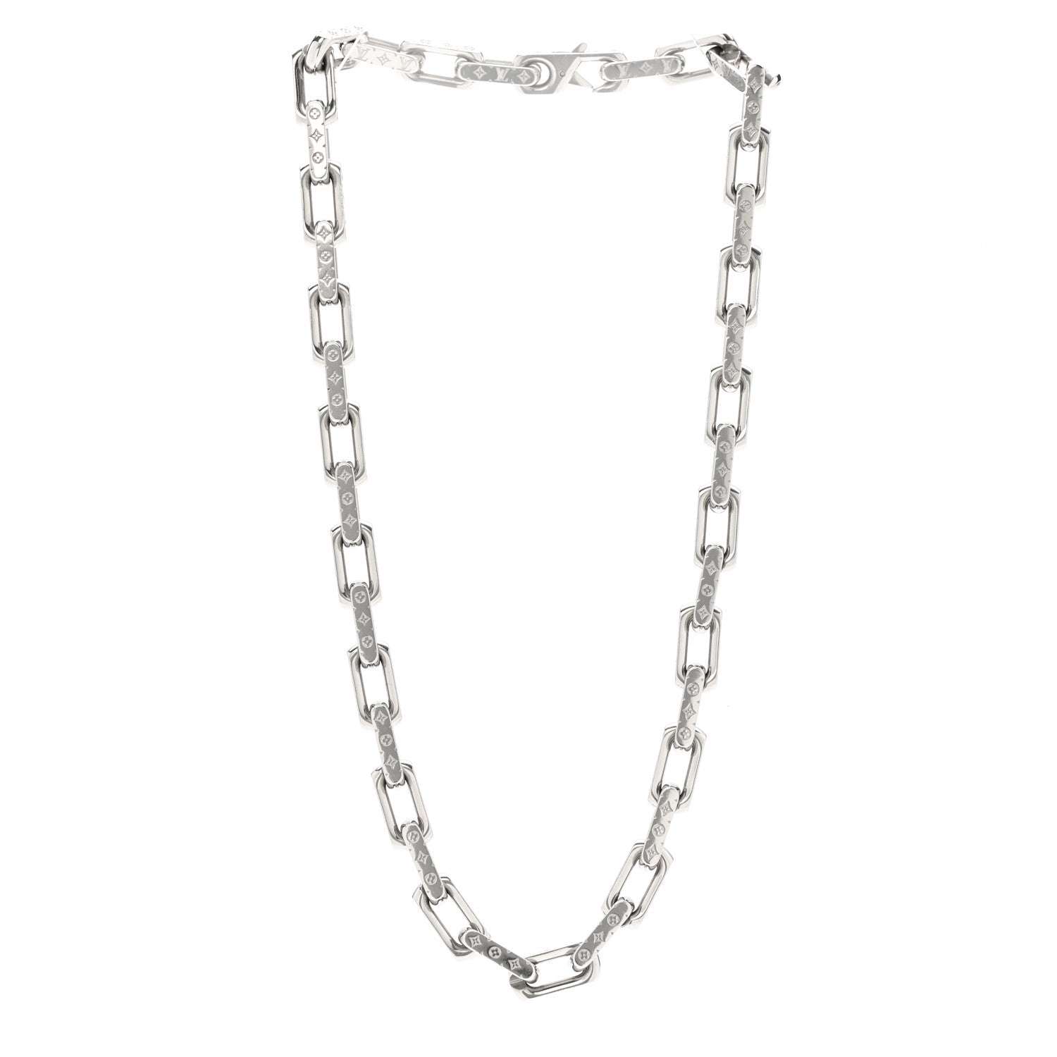 Monogram Chain Necklace Silver