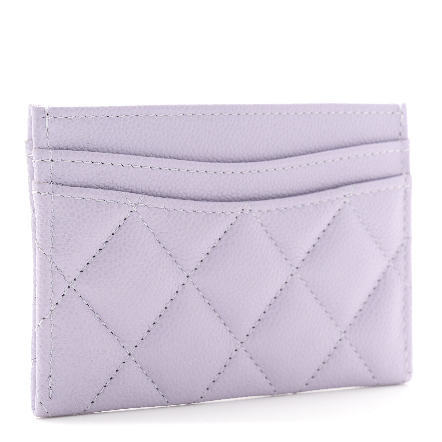 Caviar Quilted Card Holder Light Purple