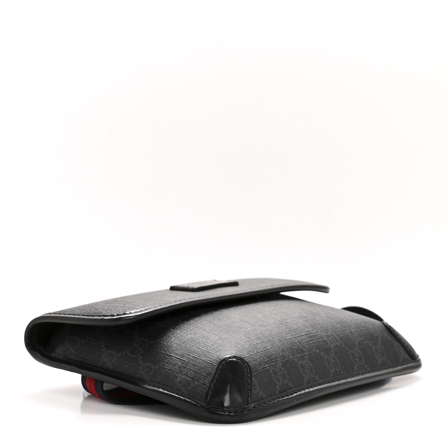 GG Supreme Monogram Web Slim Belt Bag Black Grey