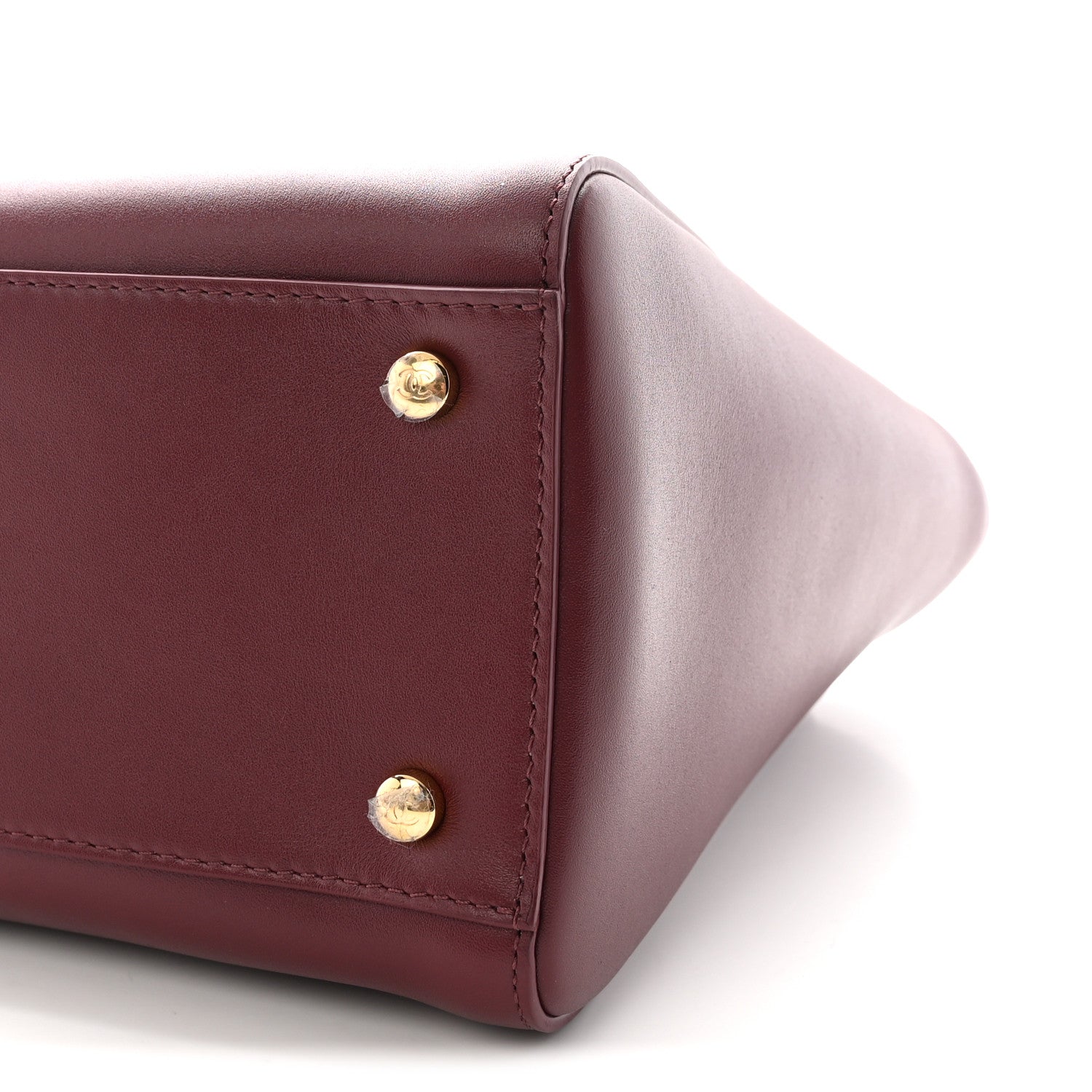 Calfskin Archetype Small Shopping Tote Dark Burgundy