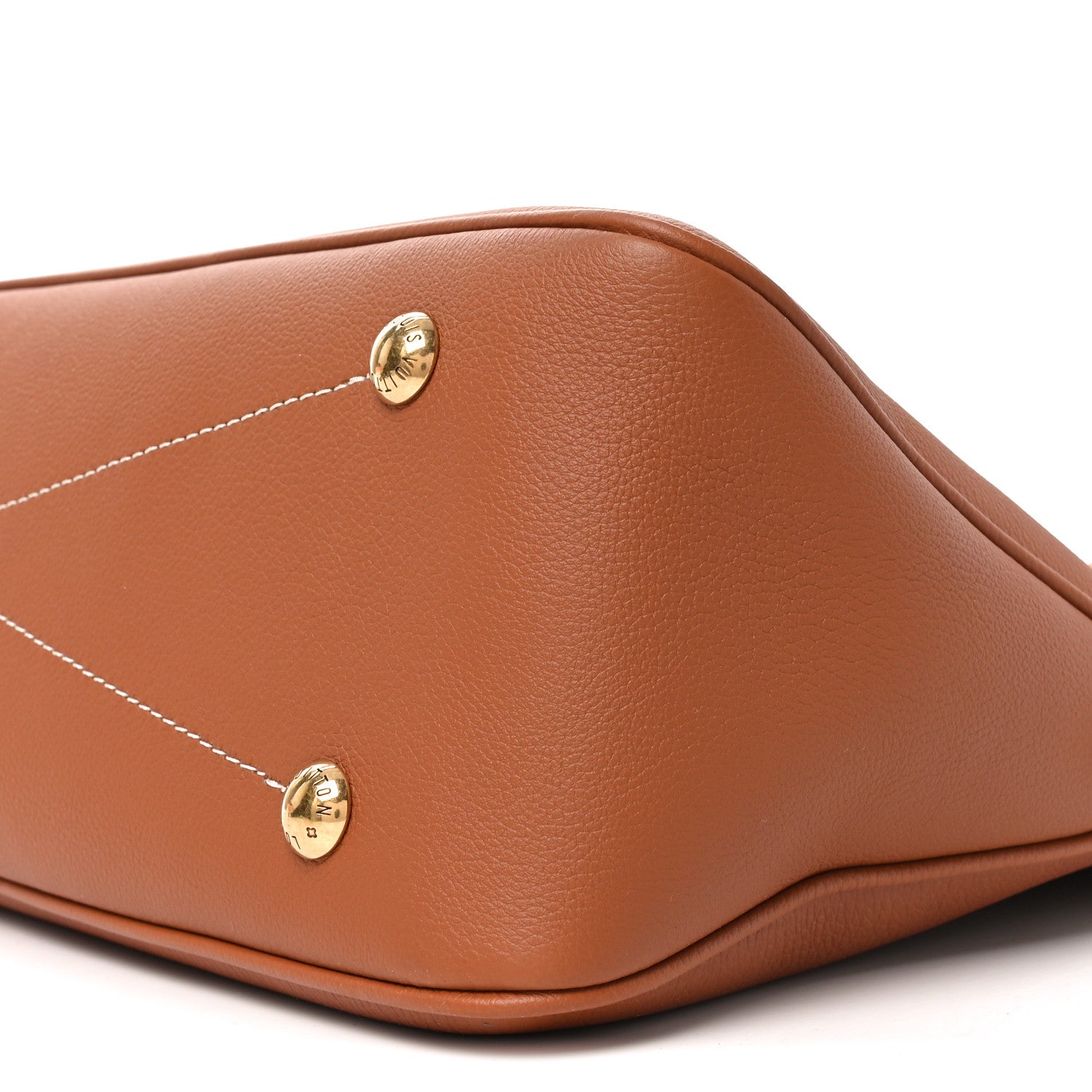 Grained Calfskin Low Key Duffle Tote Cognac