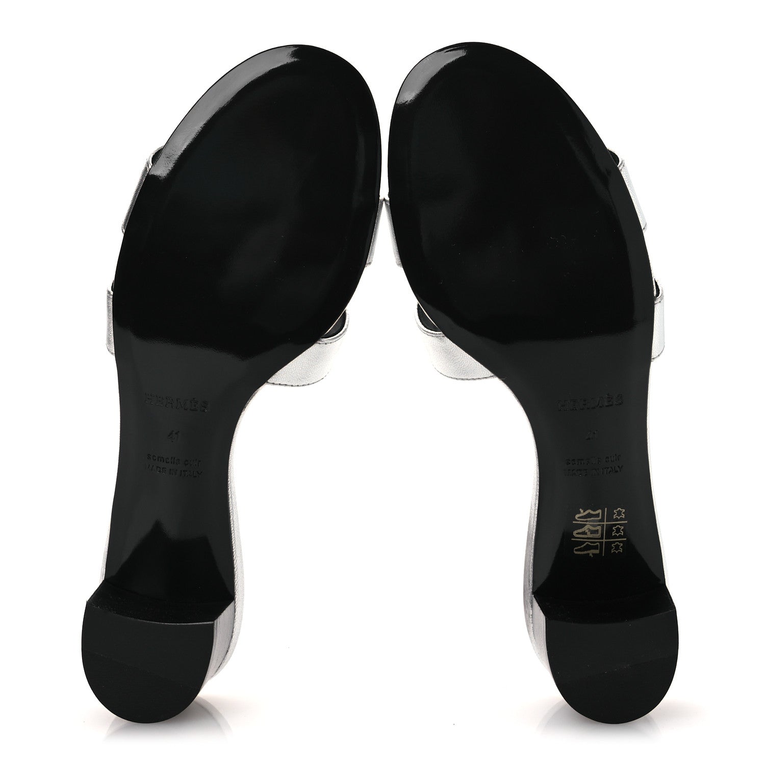 Metallic Nappa Oasis Sandals 41 Argent