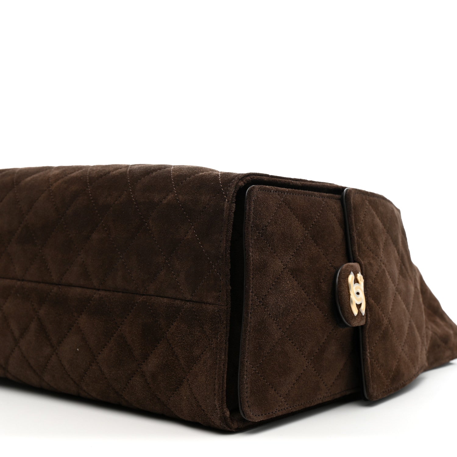 Suede Quilted Medium Chanel 25 Handbag Dark Brown