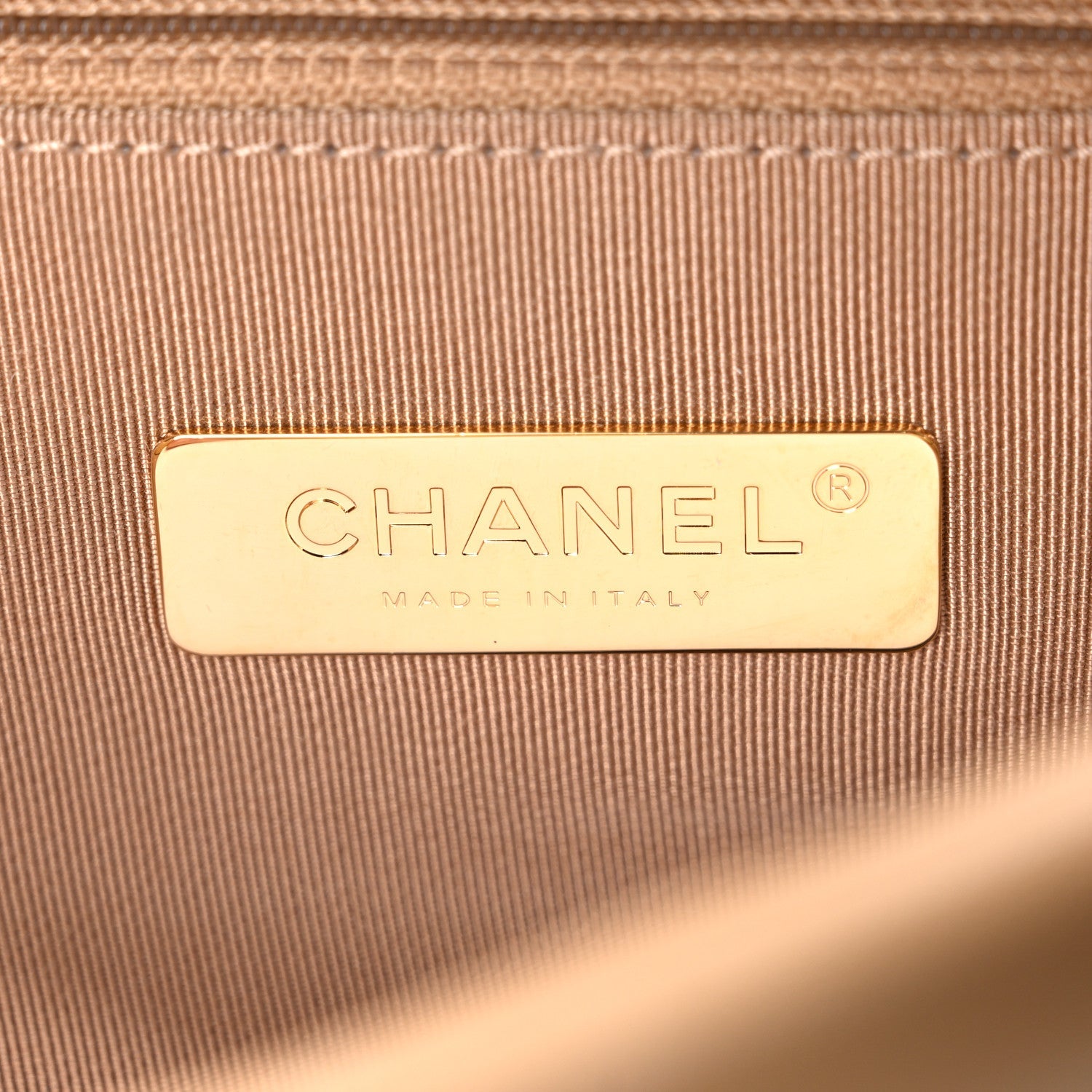 Lambskin Quilted Large Chanel 19 Flap Dark Beige