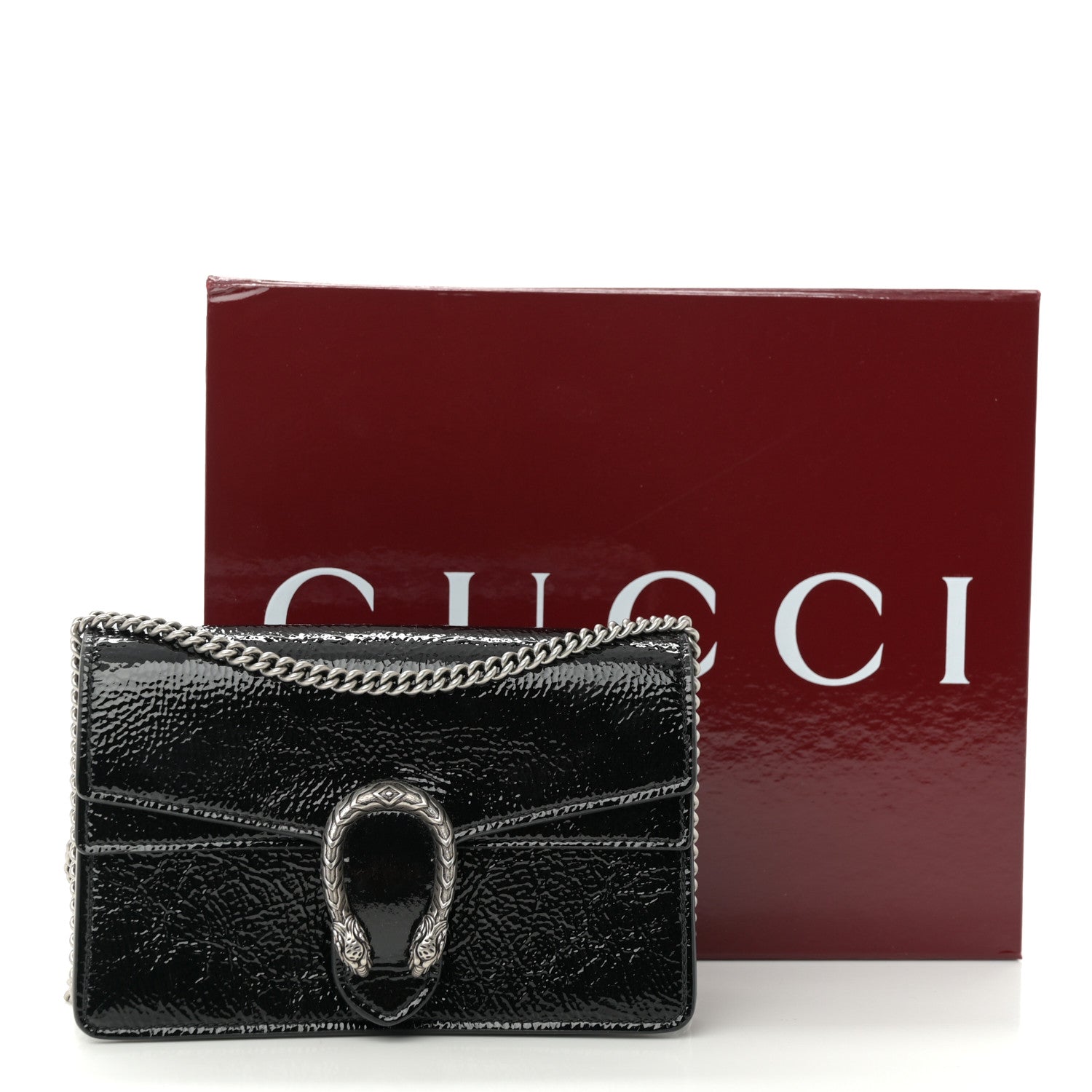Crinkled Patent Mini Dionysus Shoulder Bag Black