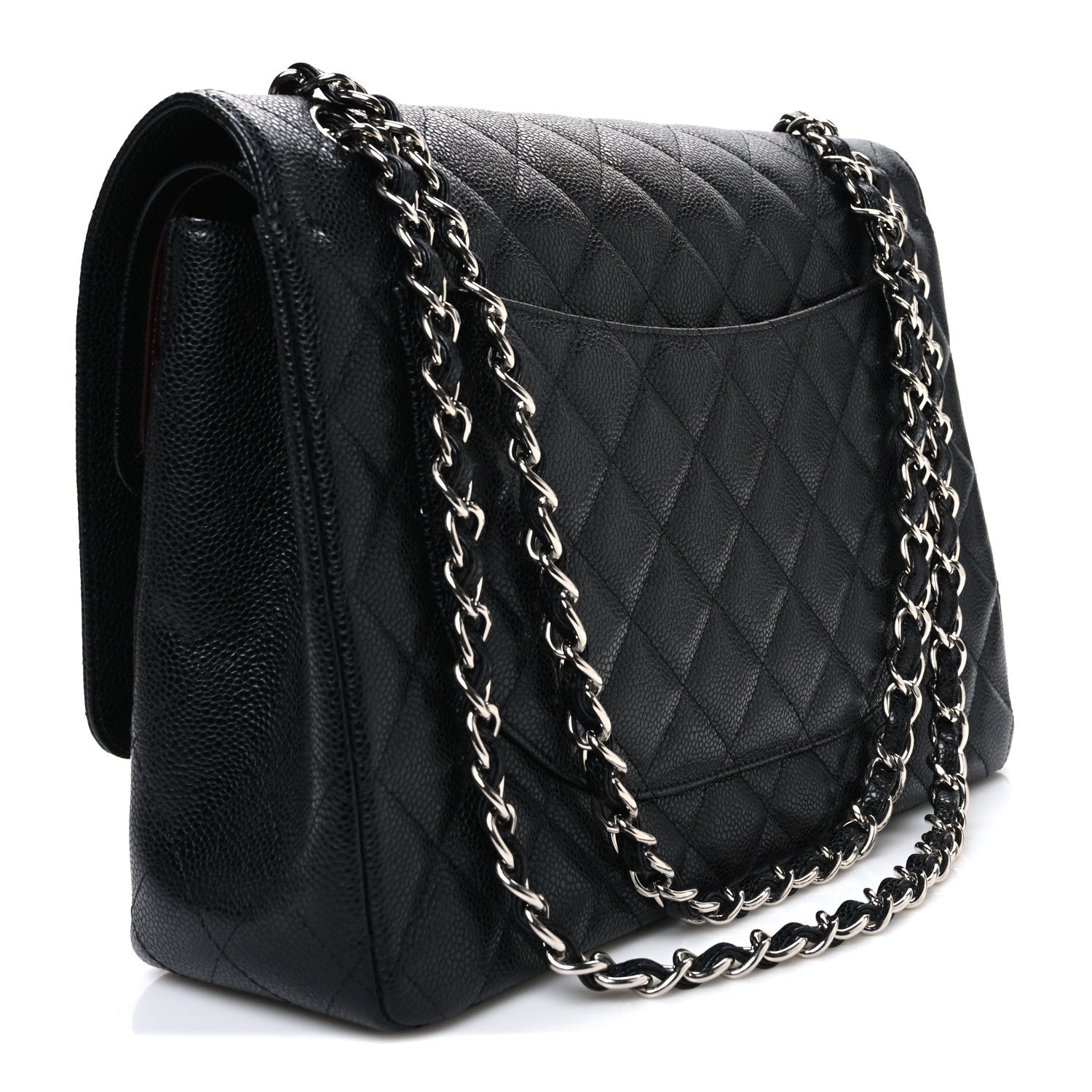 Caviar Quilted Maxi Double Flap Black