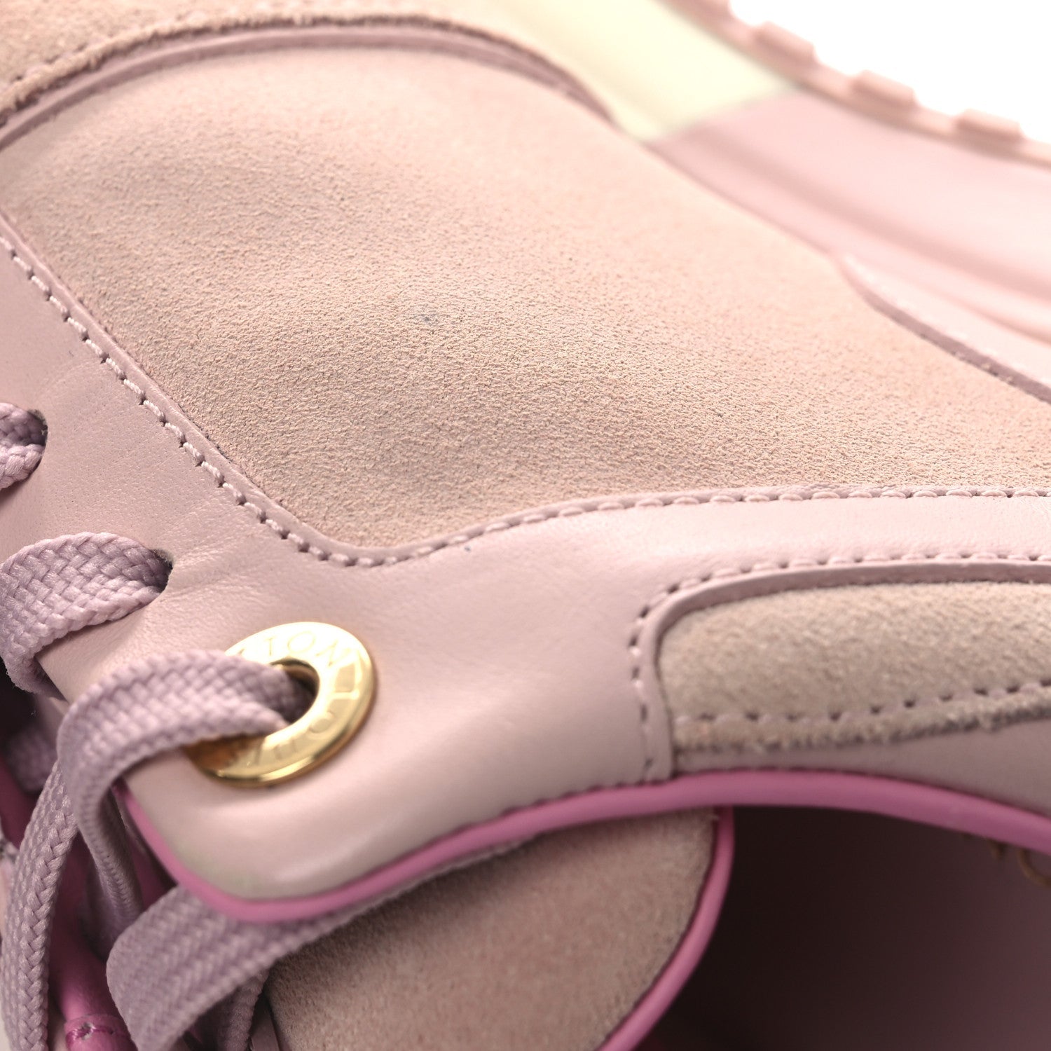 Suede Calfskin Run Away Sneakers 37.5 Pink