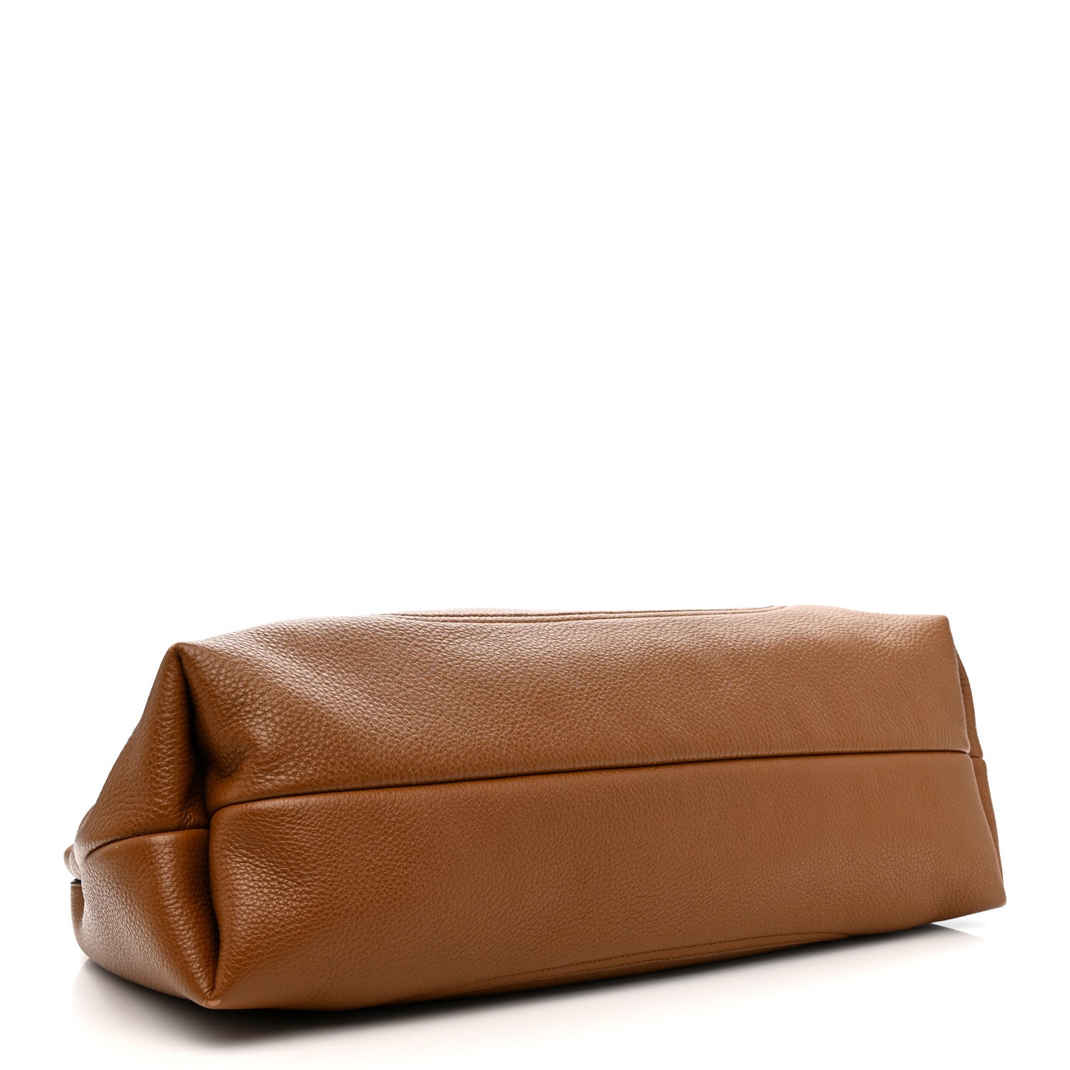 Grained Calfskin Softbit Maxi Shoulder Bag Brown
