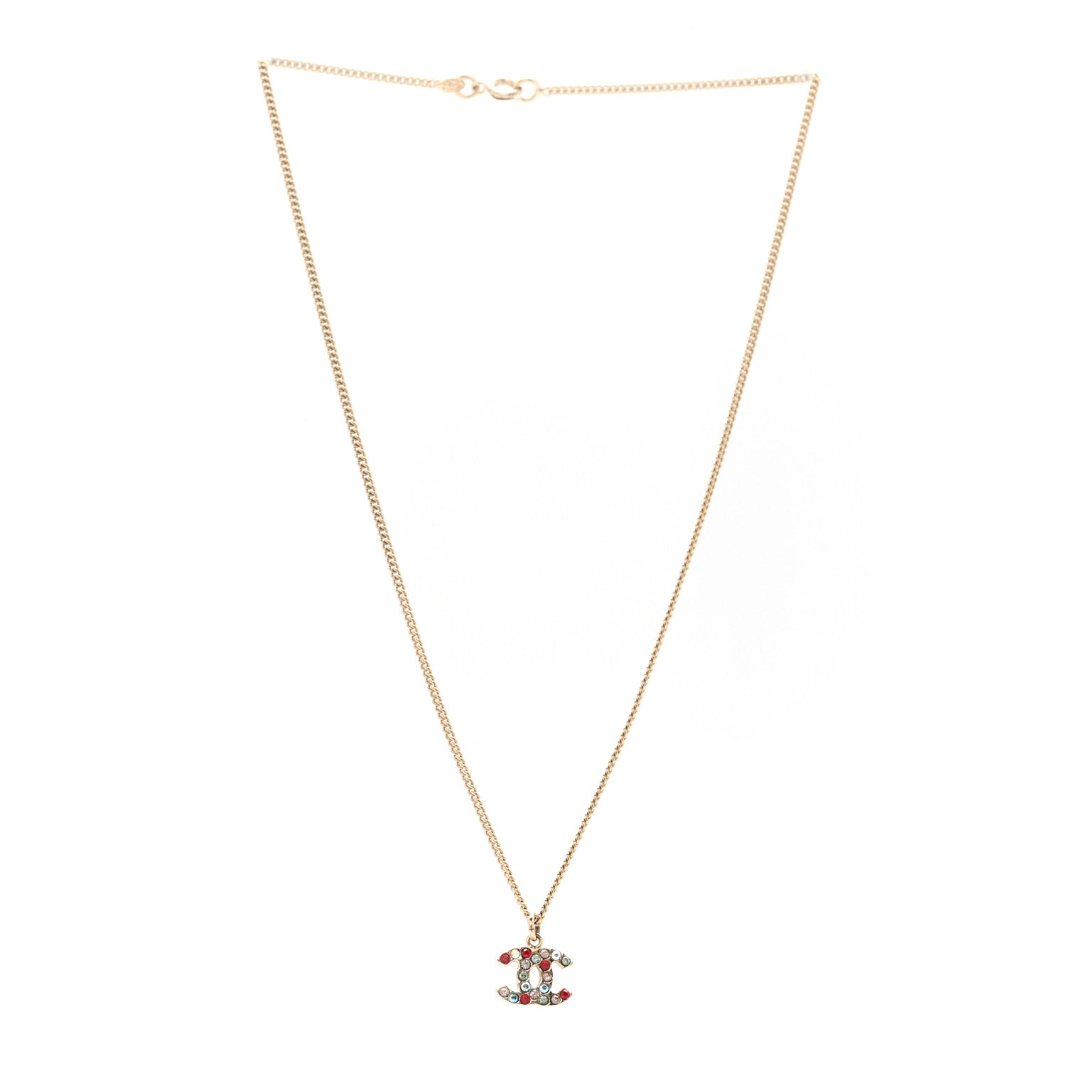 Crystal CC Necklace Gold Multicolor