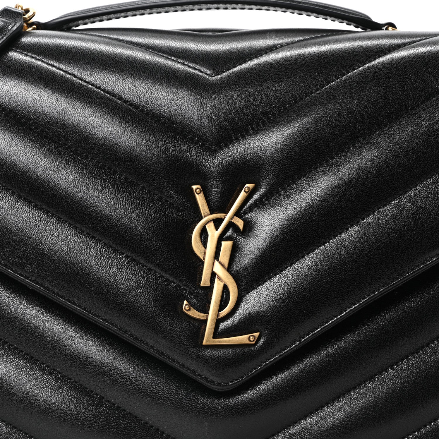 Lambskin Quilted Monogram Large Loulou Black