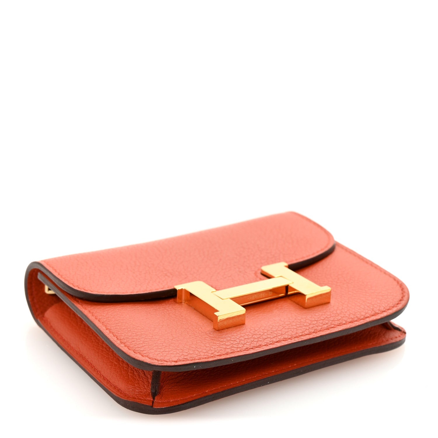 Evercolor Bi-Color Constance Slim Wallet Terre Battue Capucine