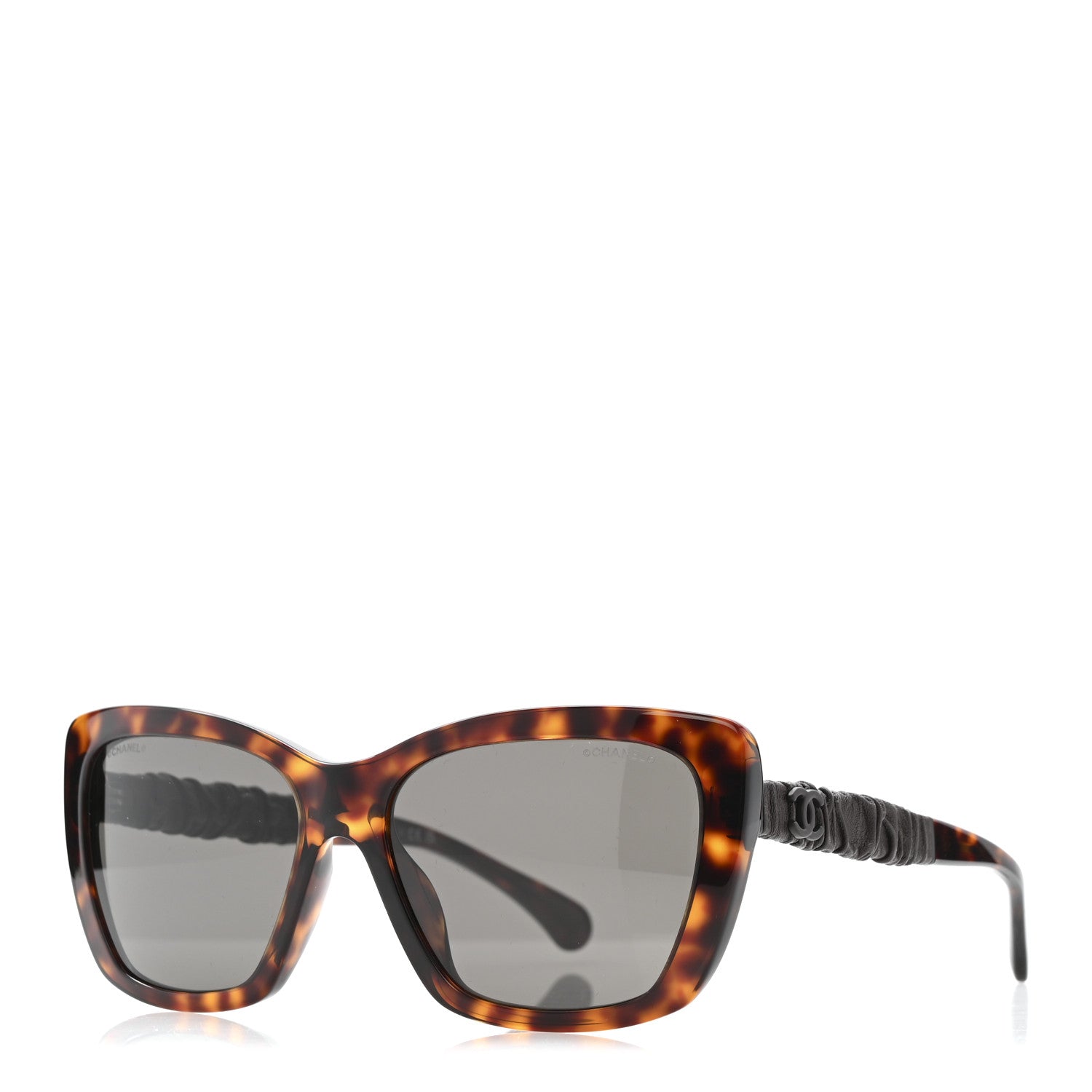 Acetate Calfskin Square Sunglasses 5476-Q-A Tortoise