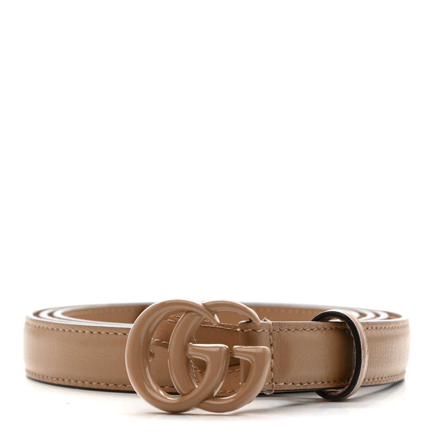 Azalea Calfskin Enamel Monochrome Double G 20mm Belt 110 44 Camelia