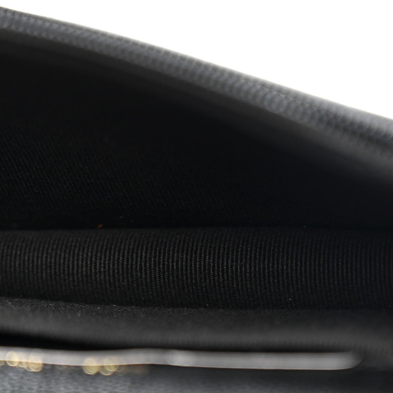 Caviar Quilted Pocket Twins Clutch With Chain Black