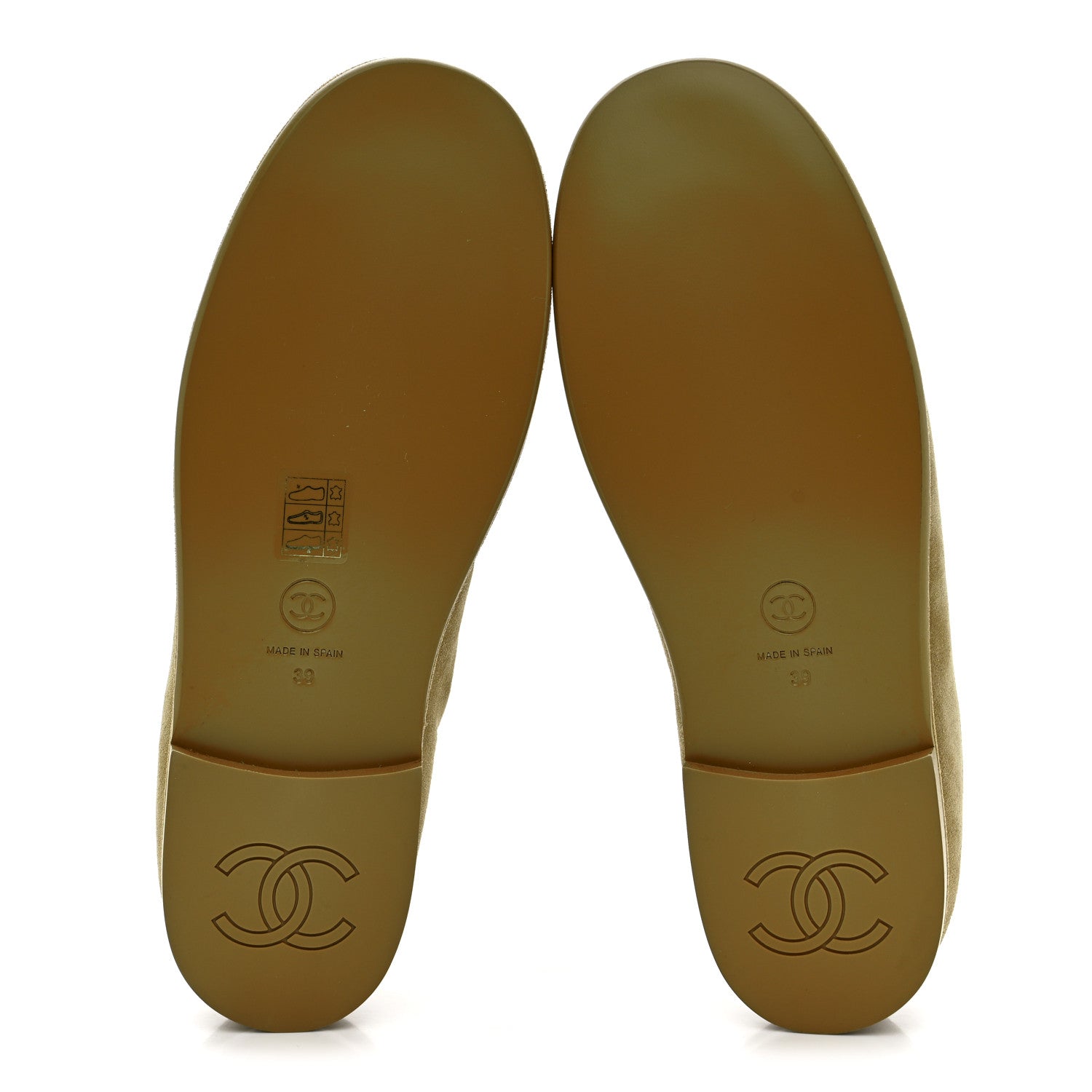 Suede Calfskin CC Loafers 39 Dark Beige