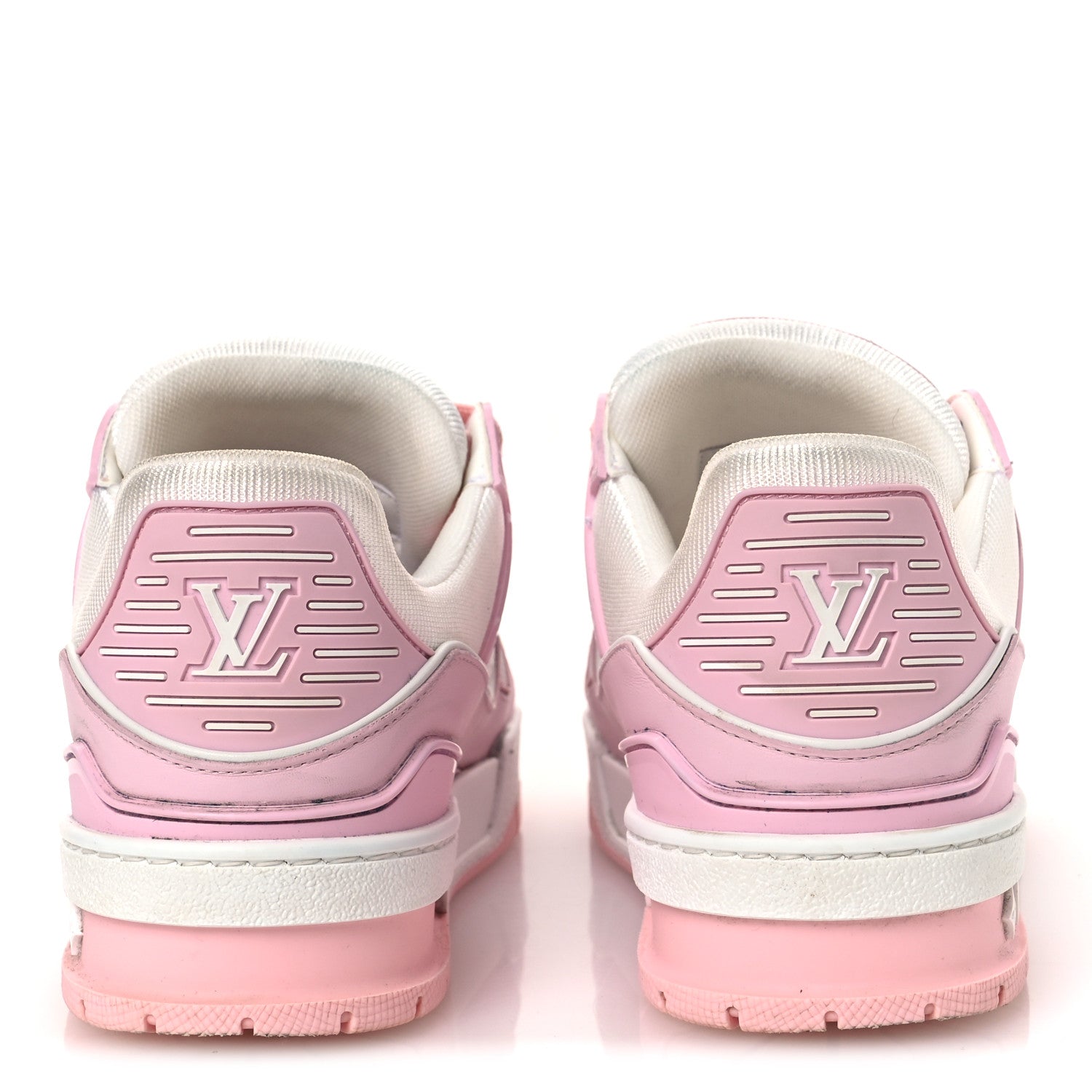 Calfskin Monogram Womens LV Trainer Sneakers 36.5 Light Pink