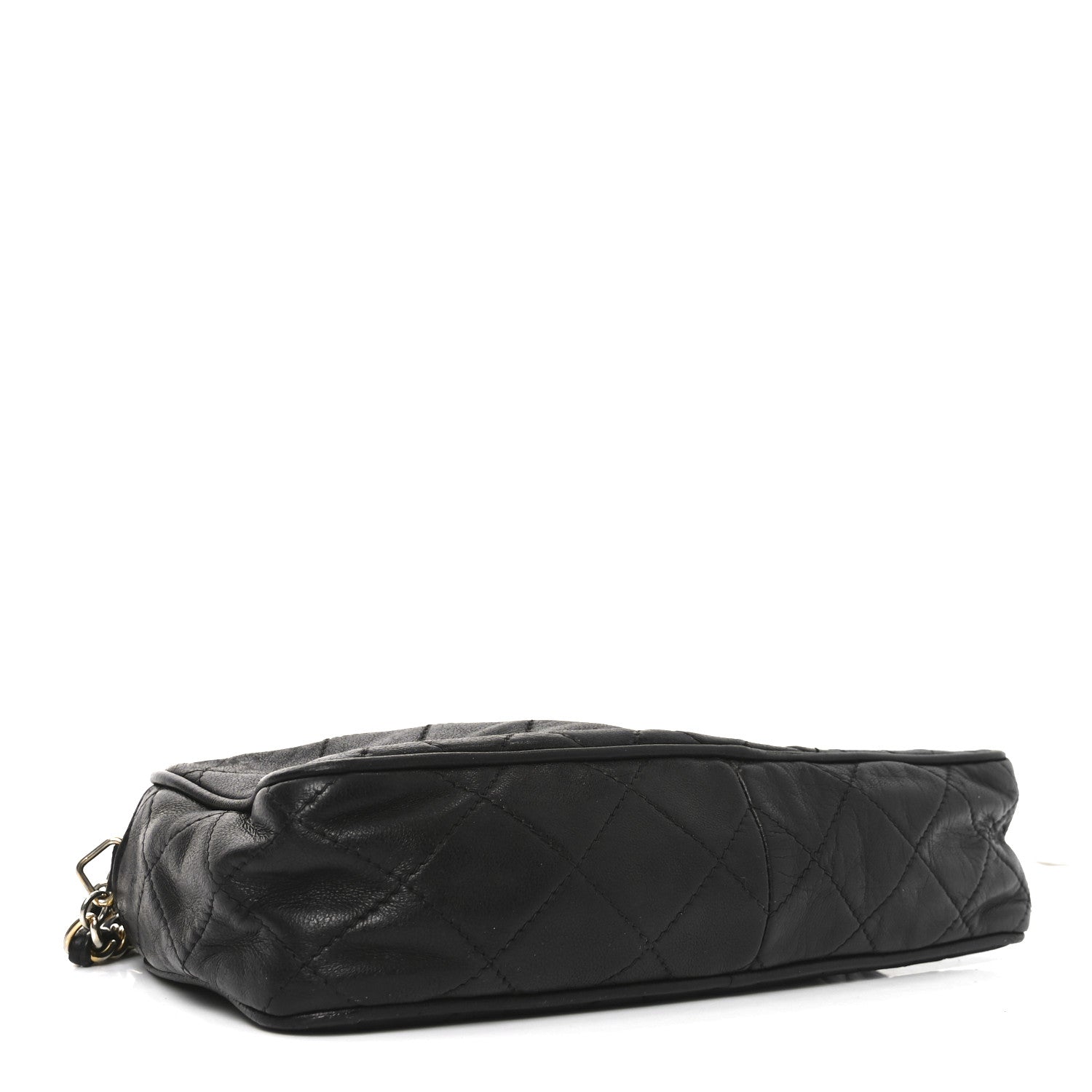 Lambskin Quilted Tassel Camera Case Black