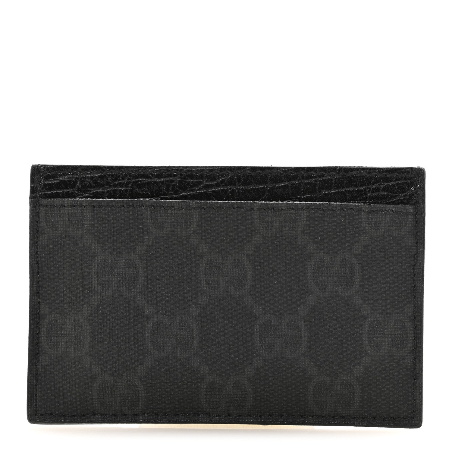 GG Plus Monogram Card Holder Black