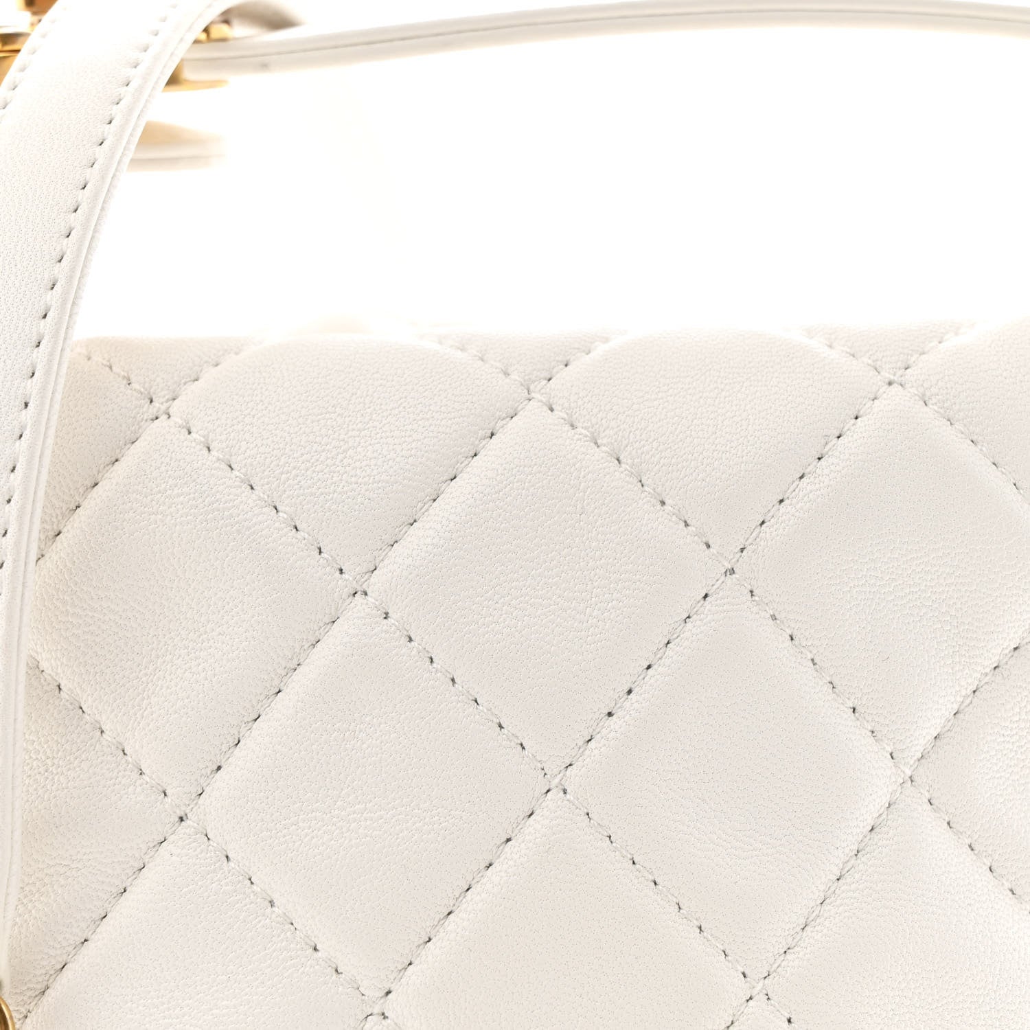 Lambskin Quilted Small Perfect Meeting Hobo White