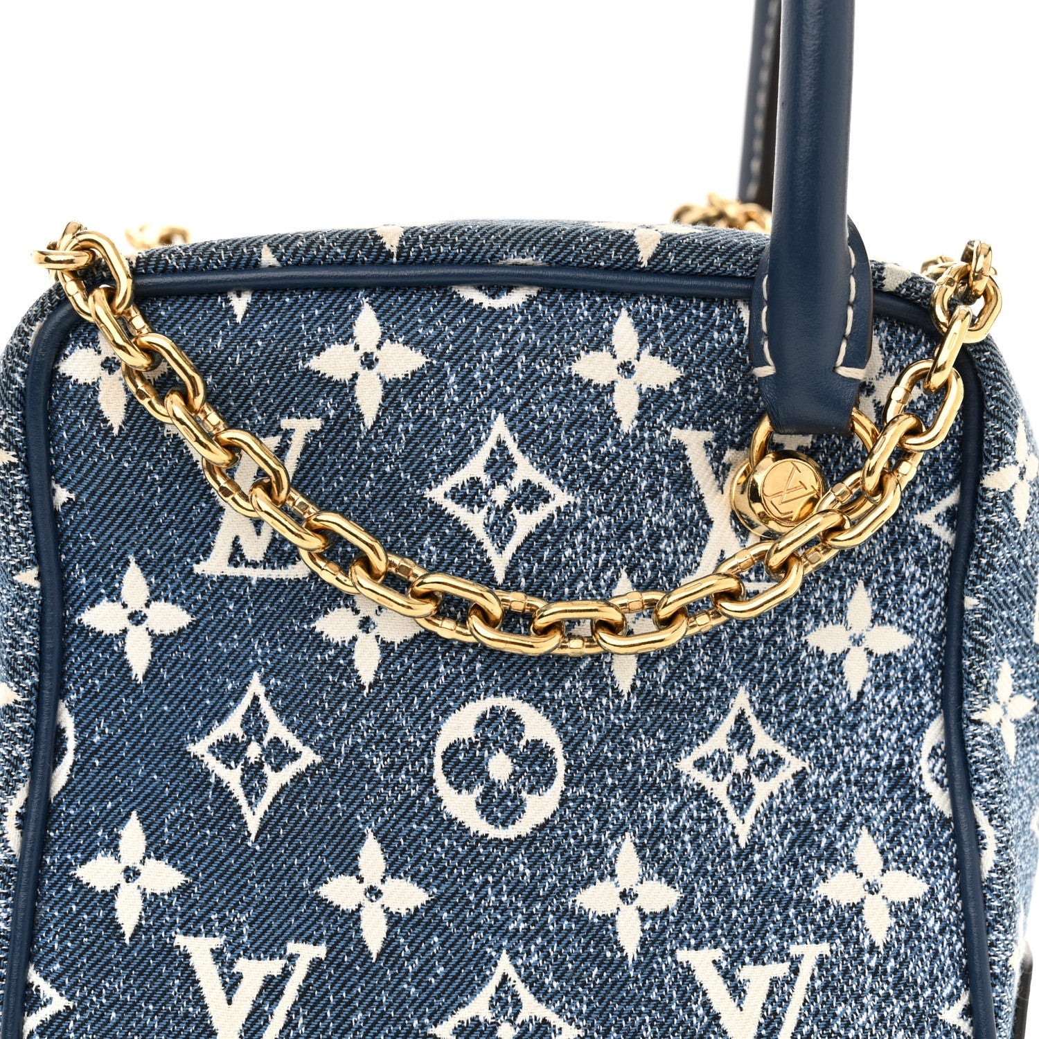 Monogram Jacquard Denim Square Bag Bleu