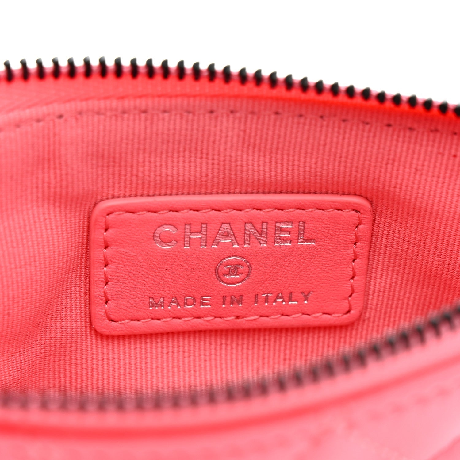 Lambskin Quilted Small Cosmetic Case Coral Pink