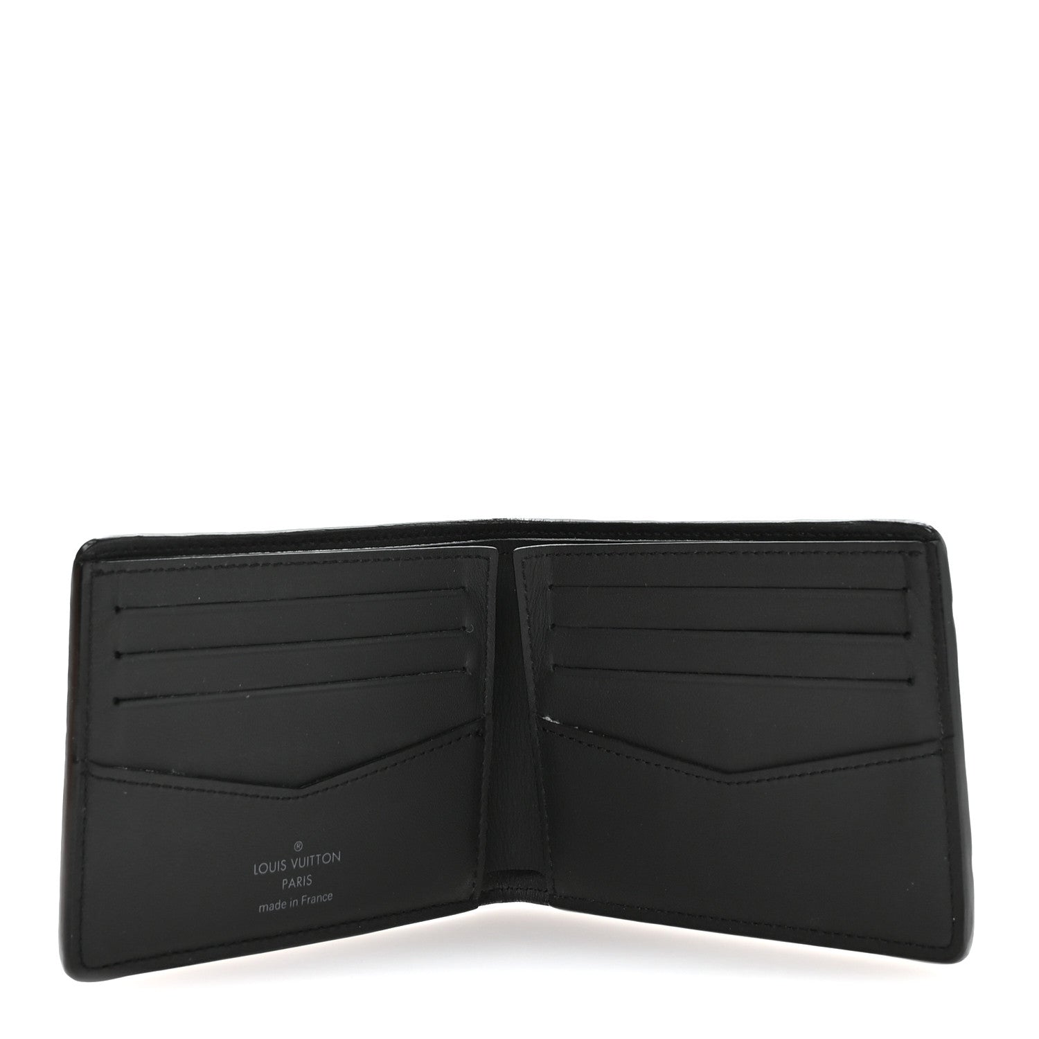 Cowhide Faded Monogram Slender Wallet Charcoal