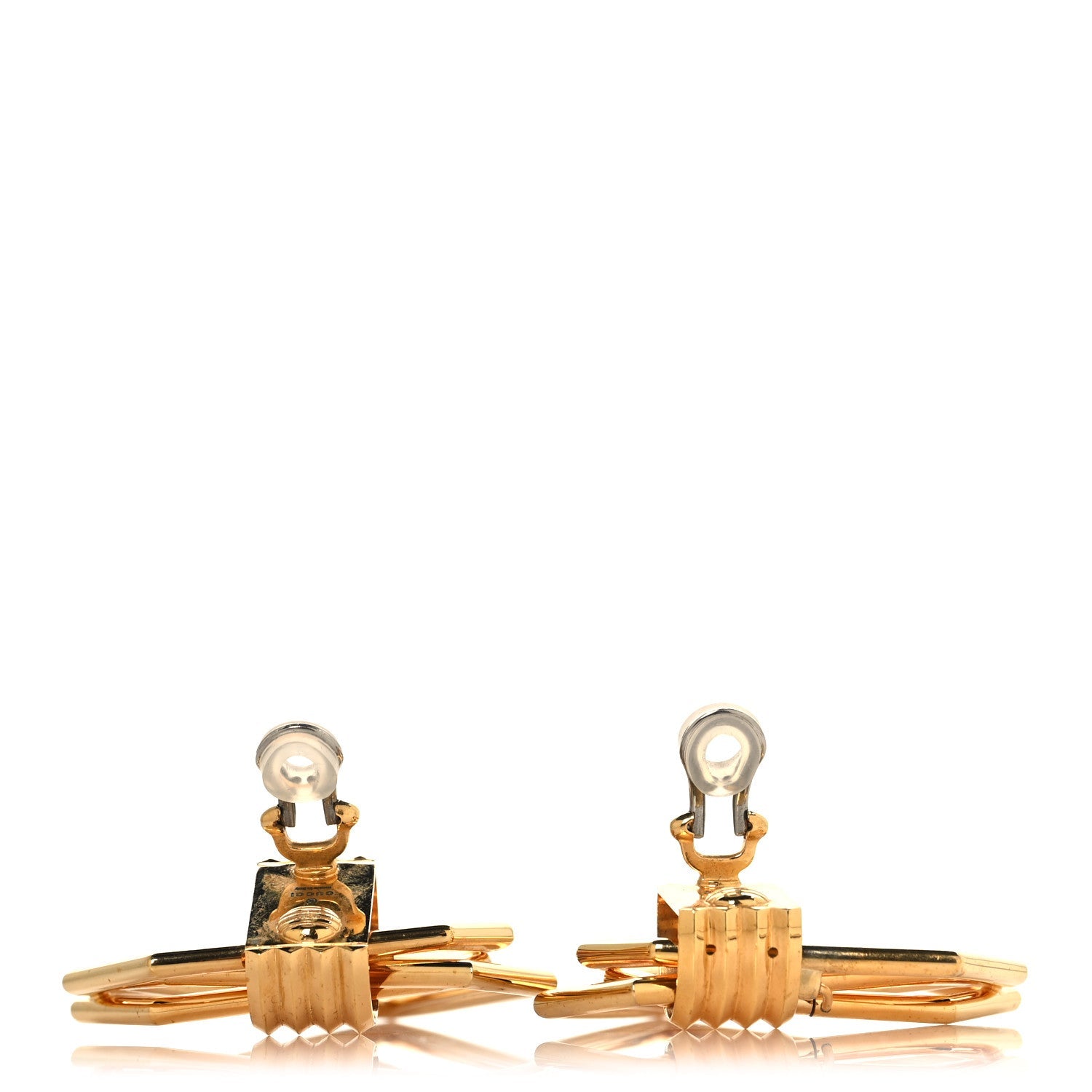 Metal Geometric Clip On Earrings Gold