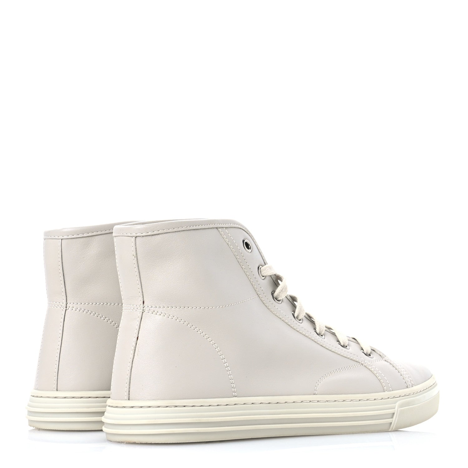 Miro Soft Calfskin Womens High Top Sneakers 38.5 Mystic White
