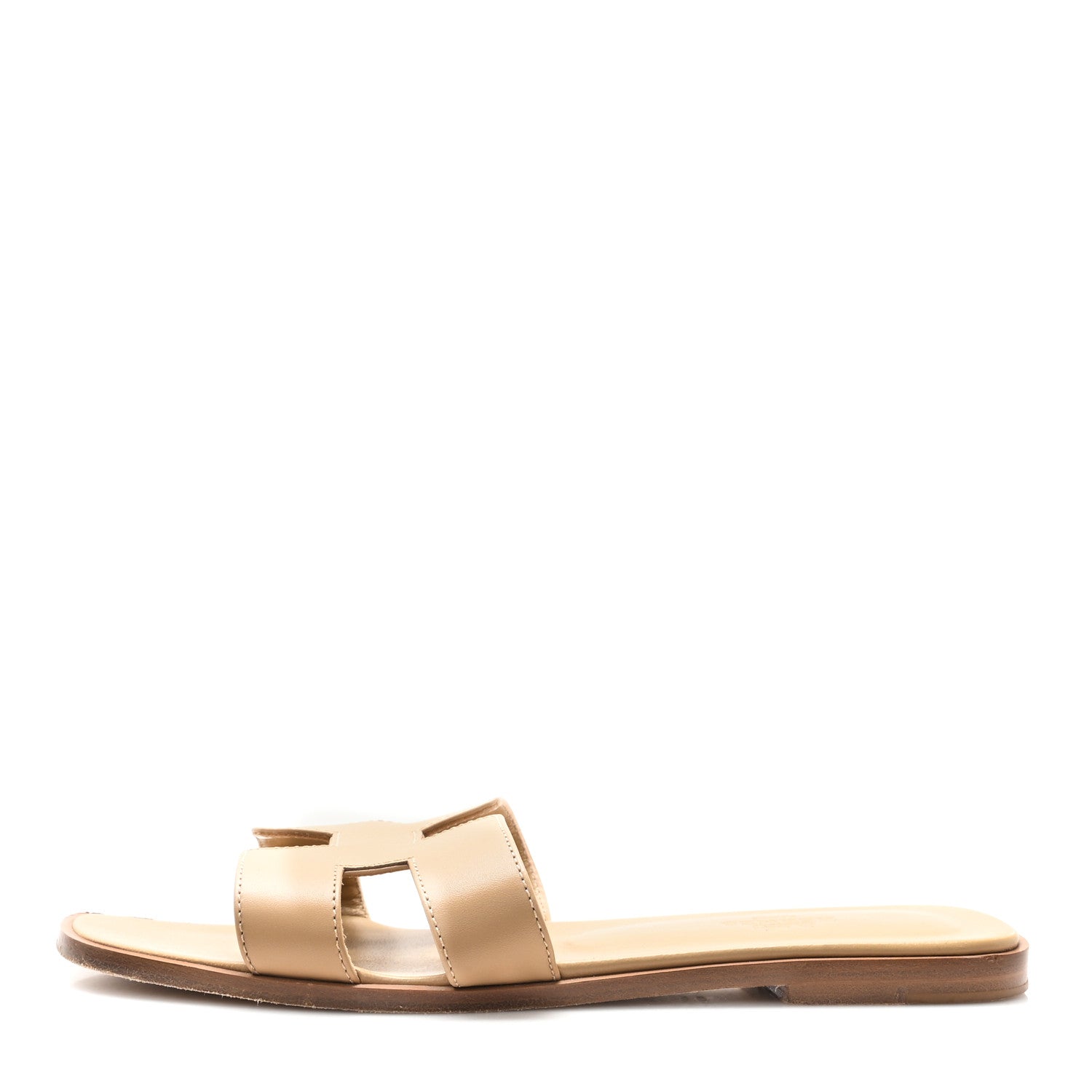 Calfskin Oran Sandals 38 Beige Albinos