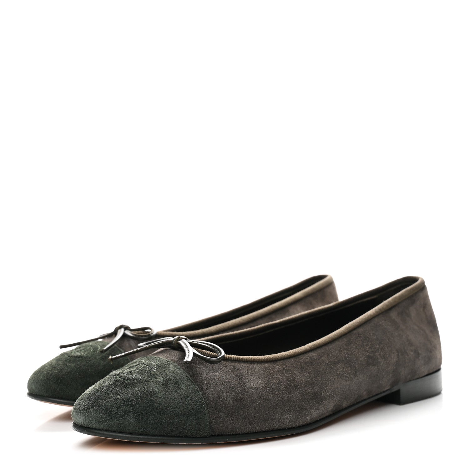 Suede Cap Toe CC Ballerina Flats 41 Grey Green
