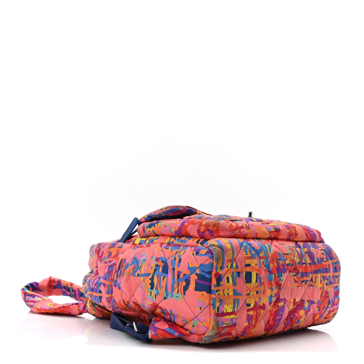 Foulard Fabric Quilted Printed Backpack Pink