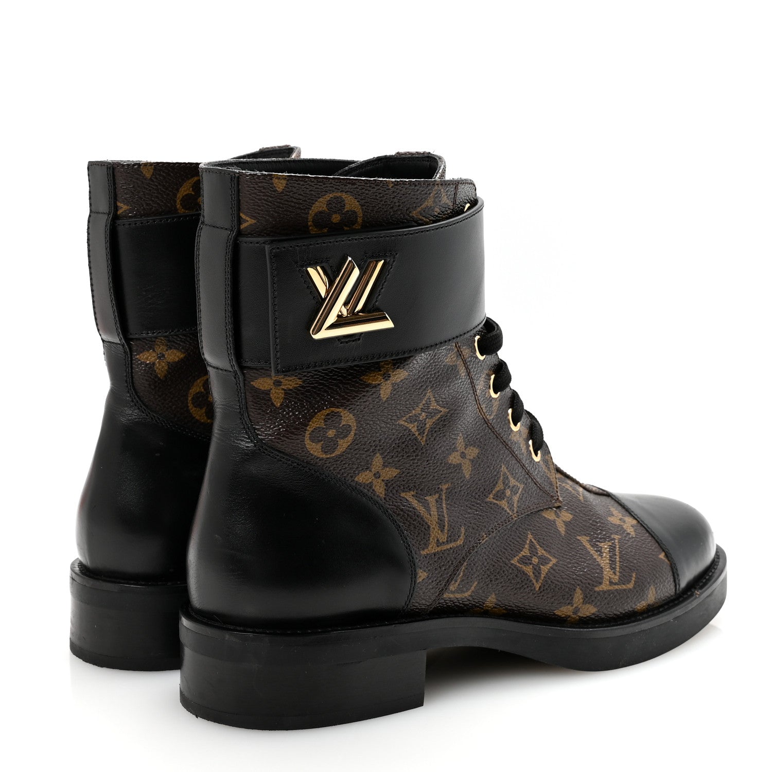 Calfskin Monogram Wonderland Flat Ranger Boots 39.5 Black
