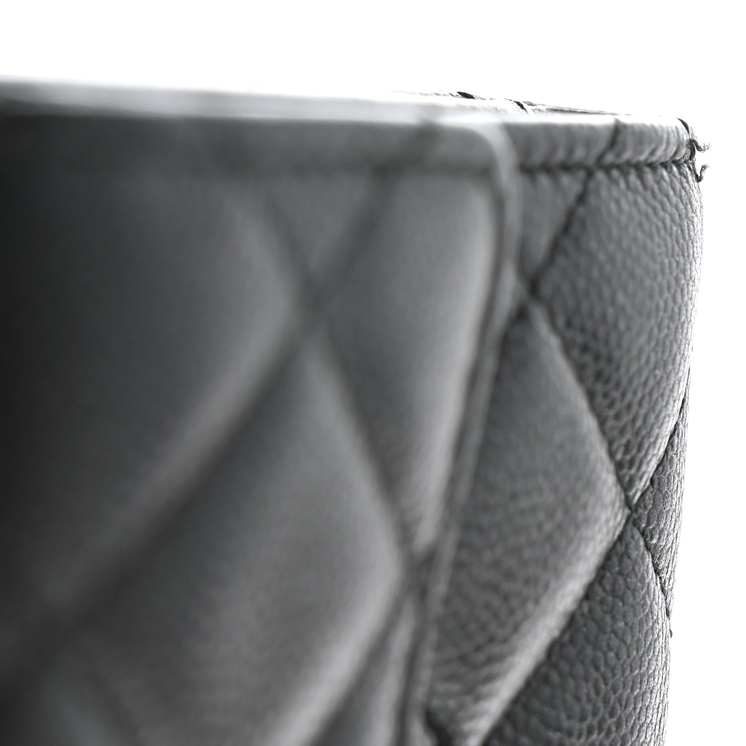 Iridescent Caviar Quilted Compact Flap Wallet Black