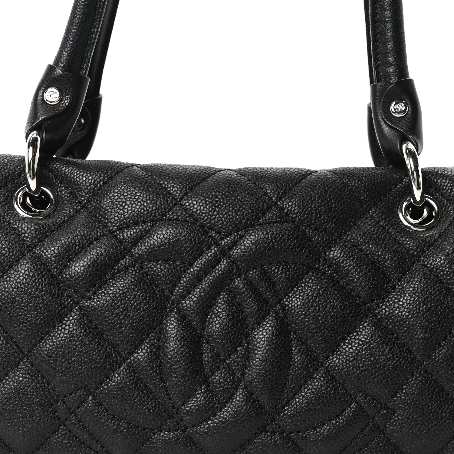 Caviar Quilted Timeless Bowler Black
