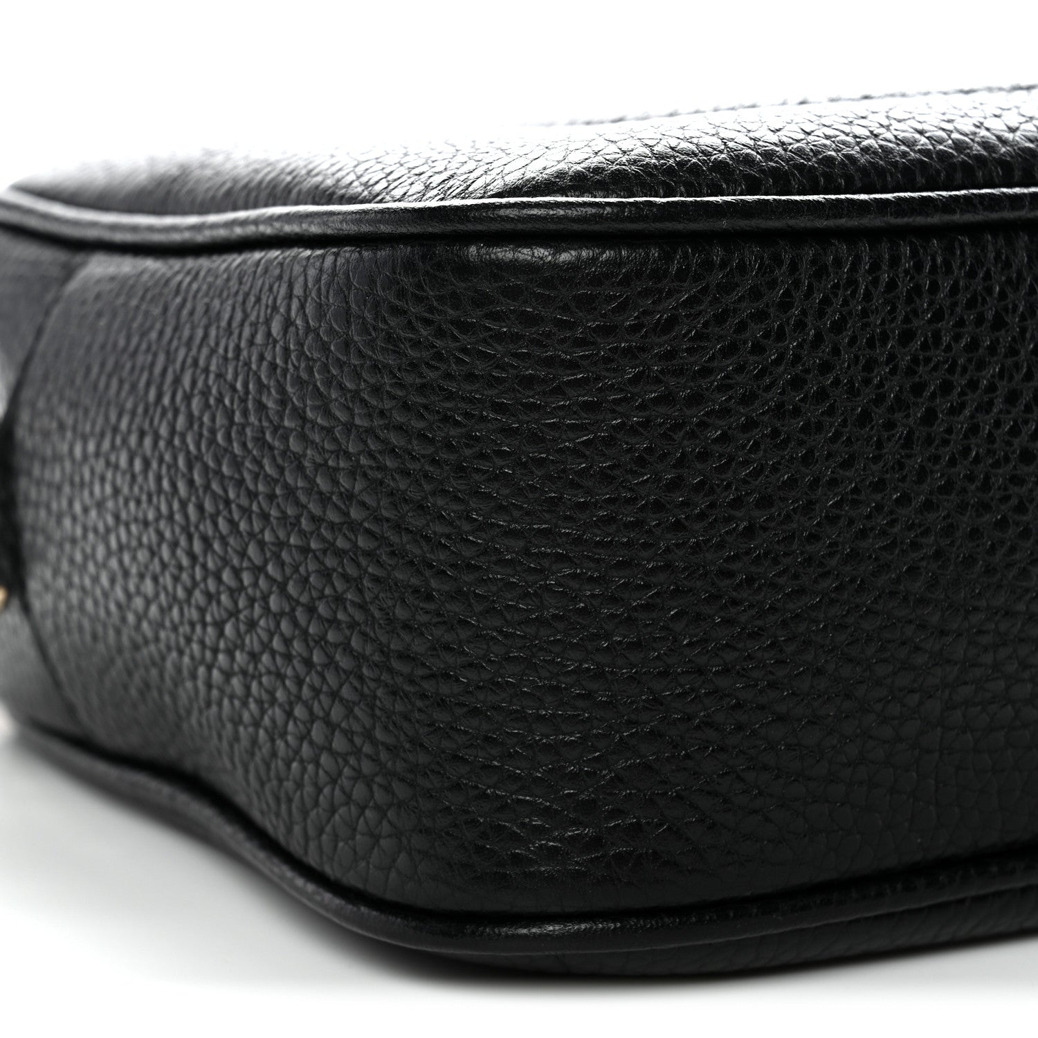 Pebbled Calfskin Small Soho Disco Bag Black