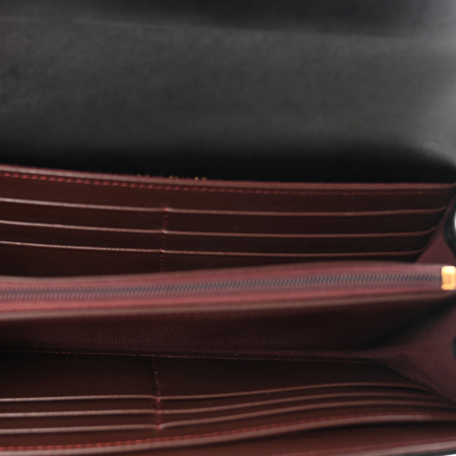 Lambskin Quilted Large Gusset Flap Wallet Black