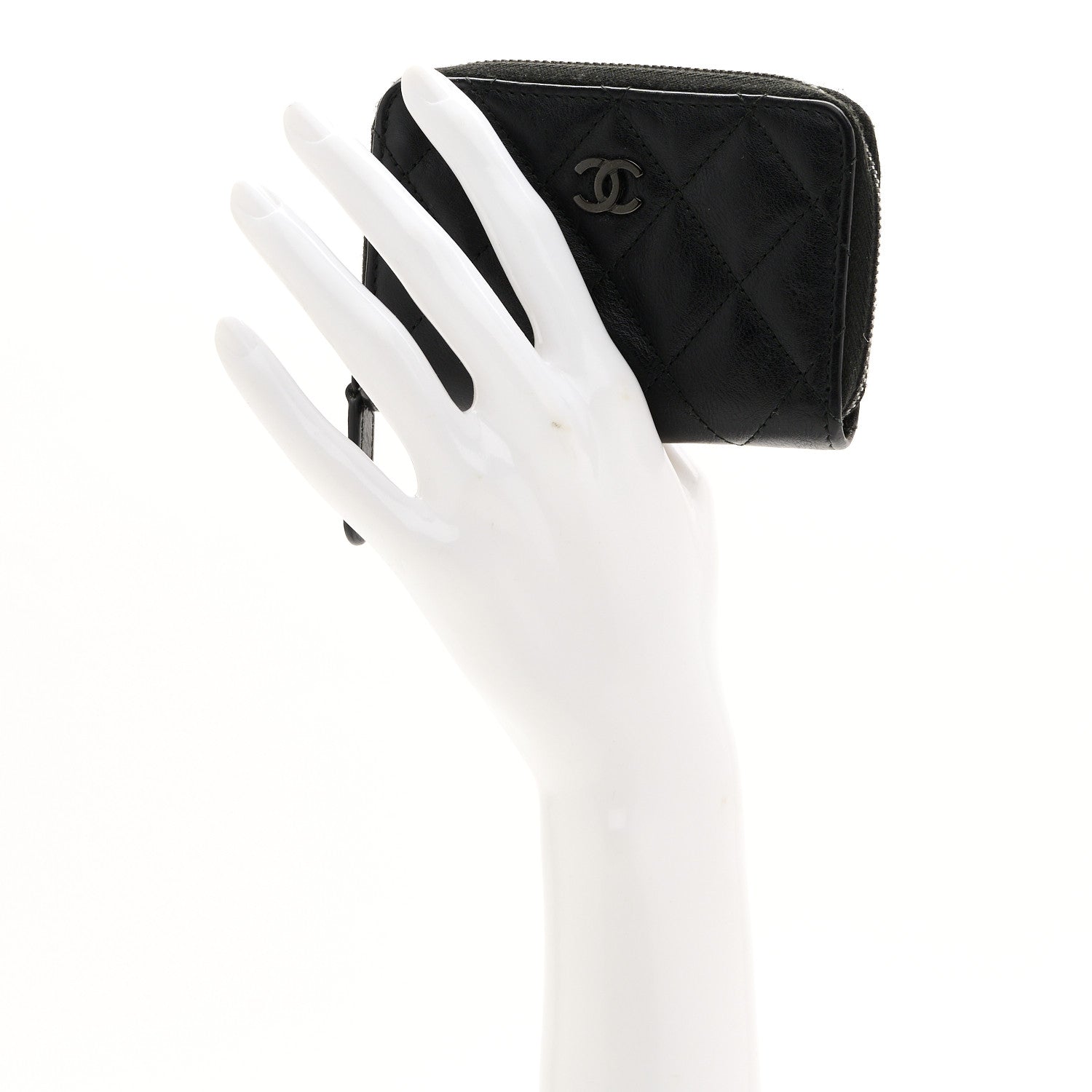 Lambskin Quilted Zip Coin Purse So Black