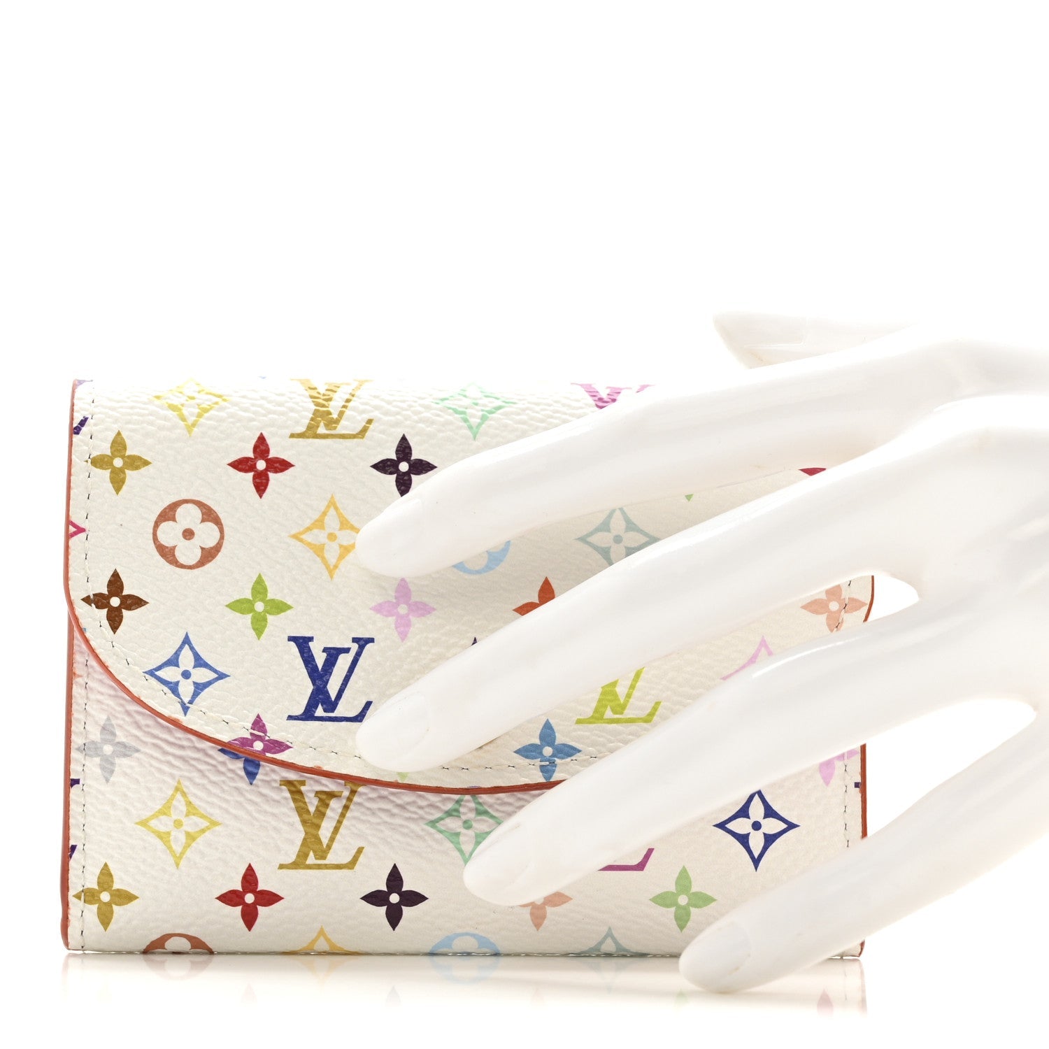 LV X TM Monogram Multicolor Rosalie Coin Purse White Kawaii Pink