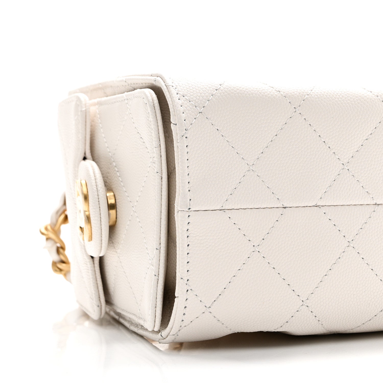 Caviar Quilted Mini Chanel 25 Handbag White
