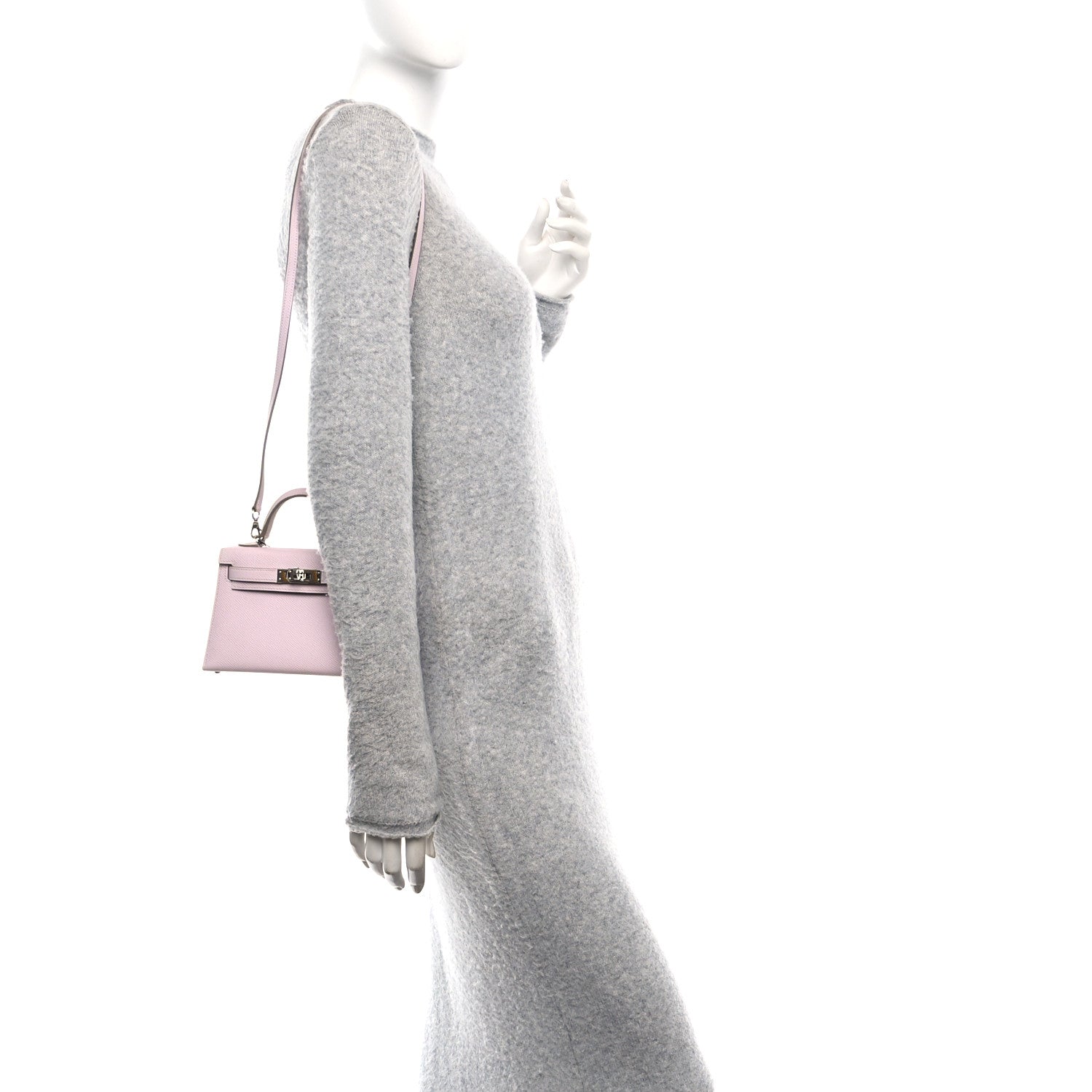 Epsom Horseshoe Mini Kelly Sellier 20 Mauve Pale Gris Perle