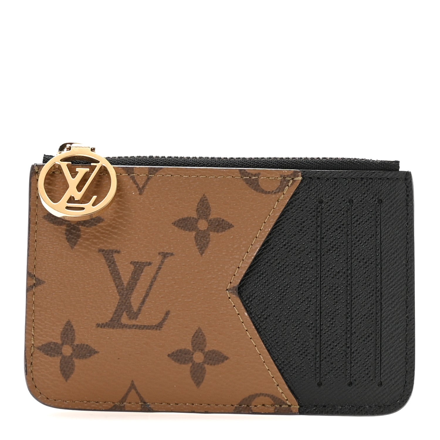 Reverse Monogram Zipped Romy Card Holder
