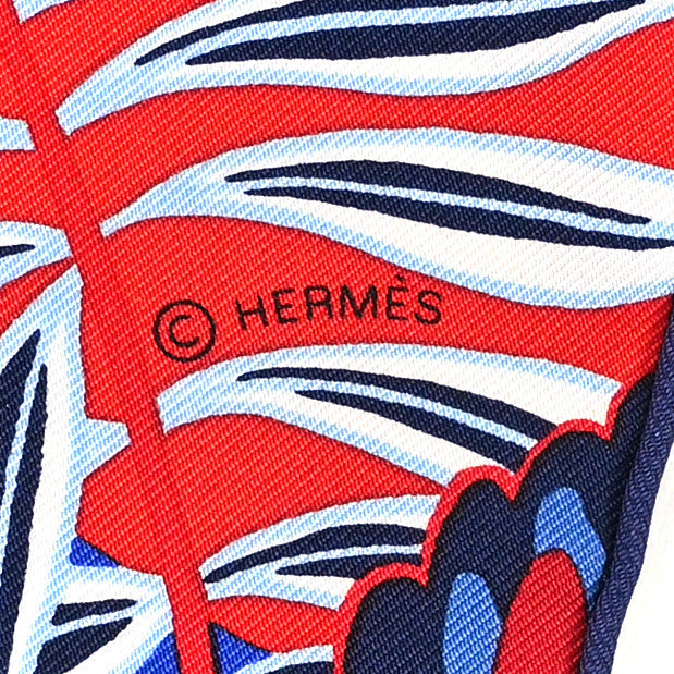 Silk The Three Graces Scarf 90 Rouge Marine White