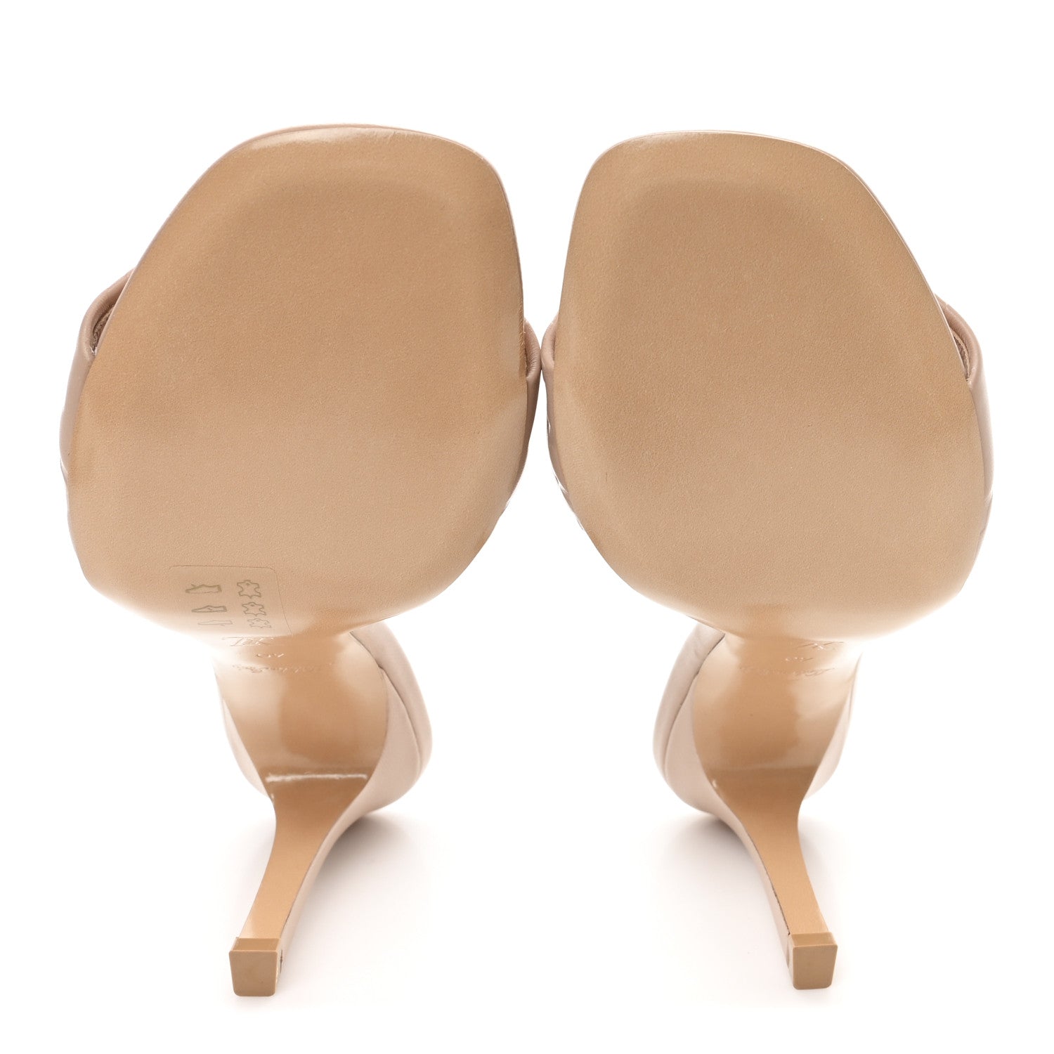 Lambskin Embossed Monogram Revival High Heel Mules 40 Beige