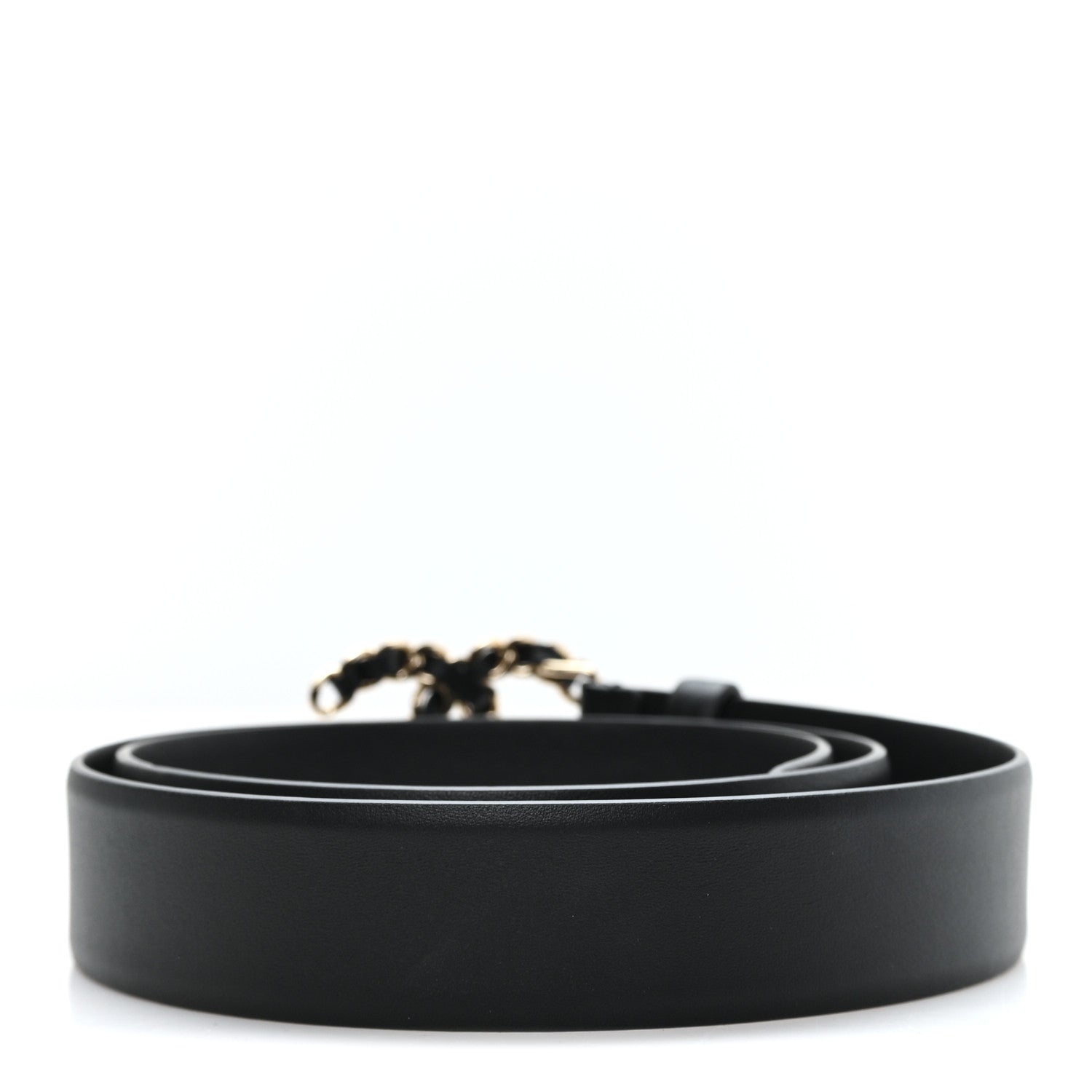 Calfskin CC Chain Belt 85 34 Black