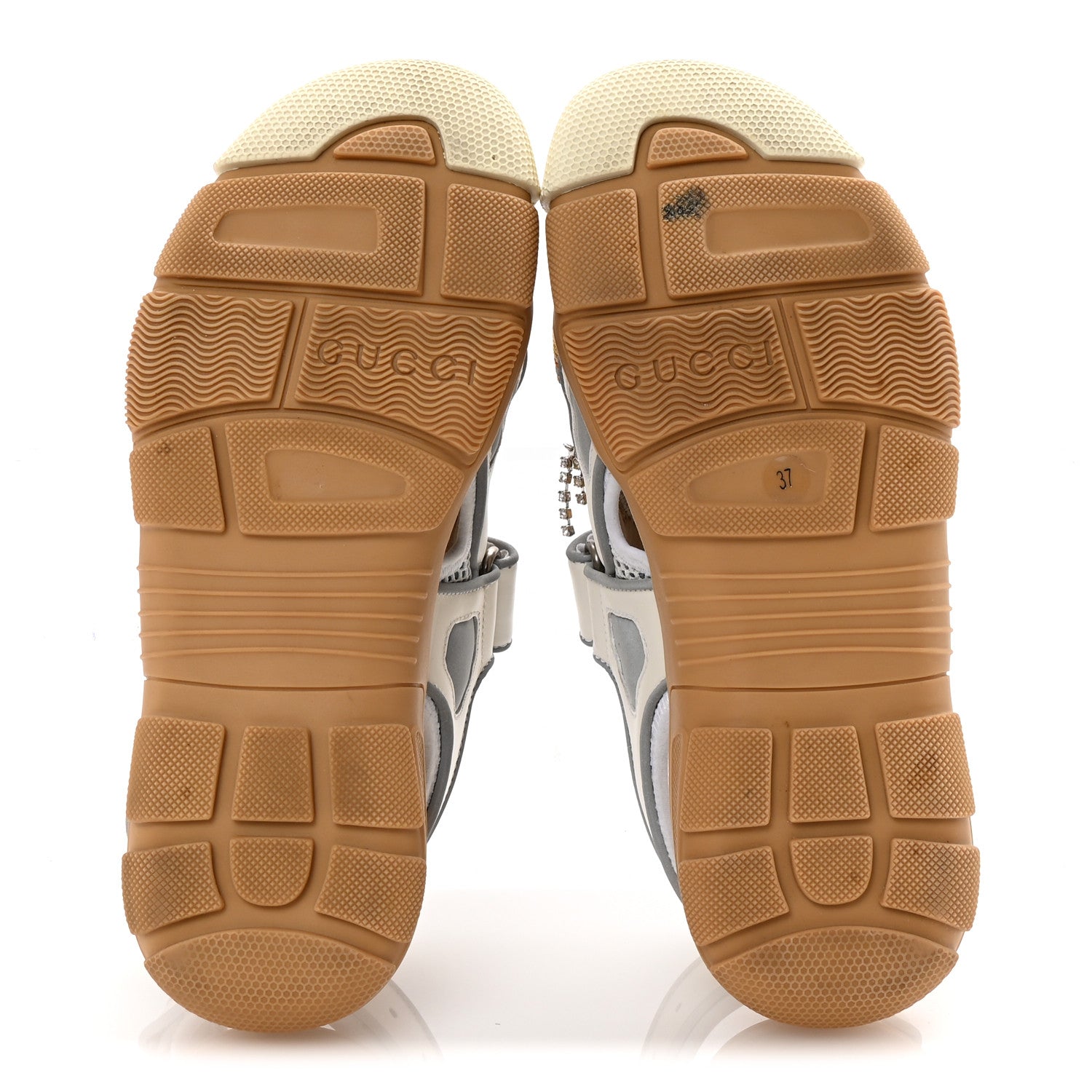 Mesh Fabric Tinsel Sport Sandals 37 White Silver