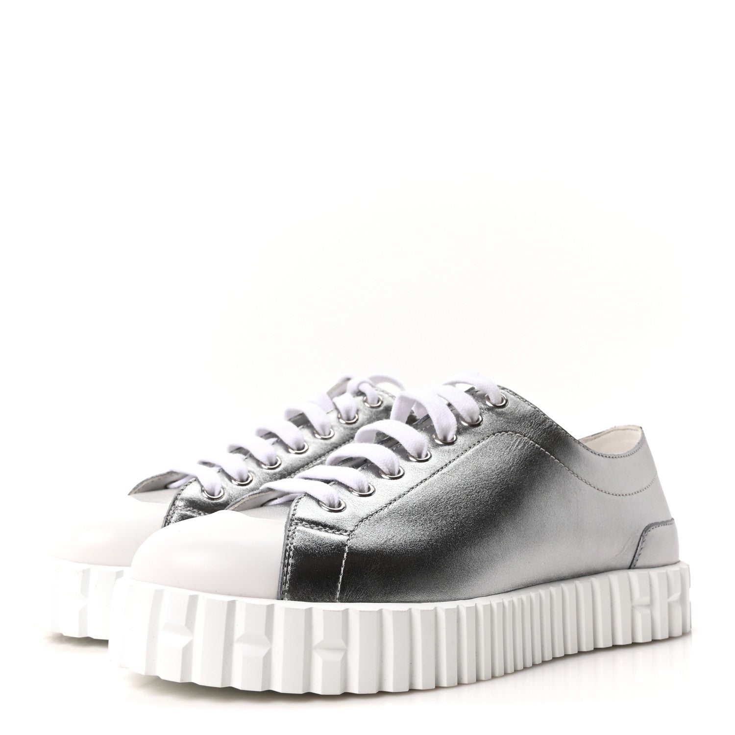 Metallic Calfskin Cross Sneakers 36.5