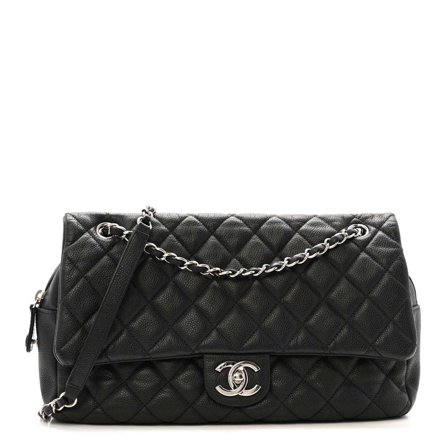 Caviar Quilted Jumbo Easy Flap Black