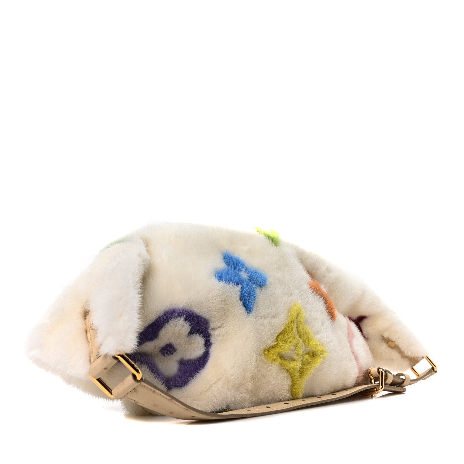 LV X TM Mink Ostrich Monogram Bum Bag White Multicolor